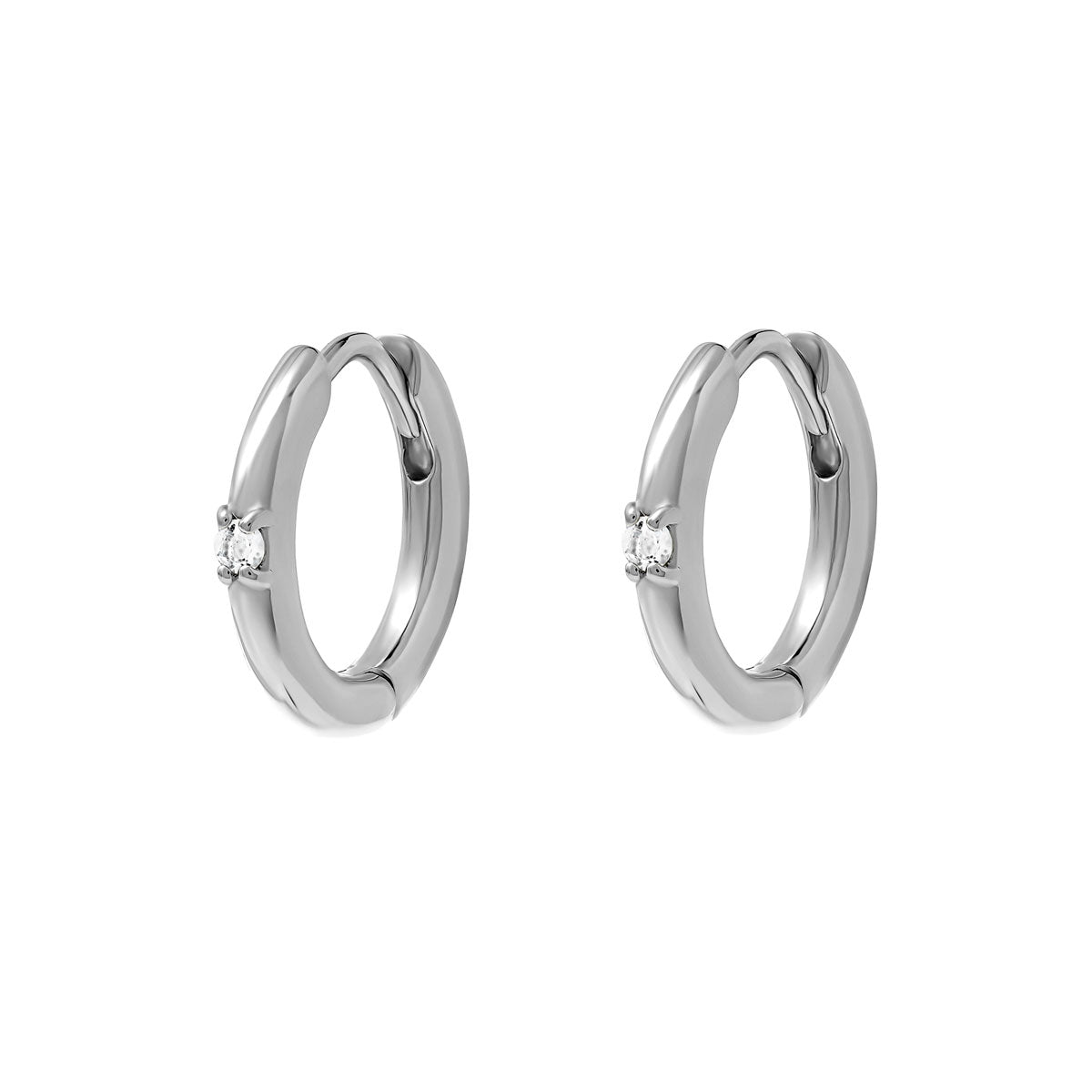 Comet White Topaz Huggie Earrings - Elegant & Dainty Hoop Earrings for Women, Perfect for Everyday Wear & Special Occasions