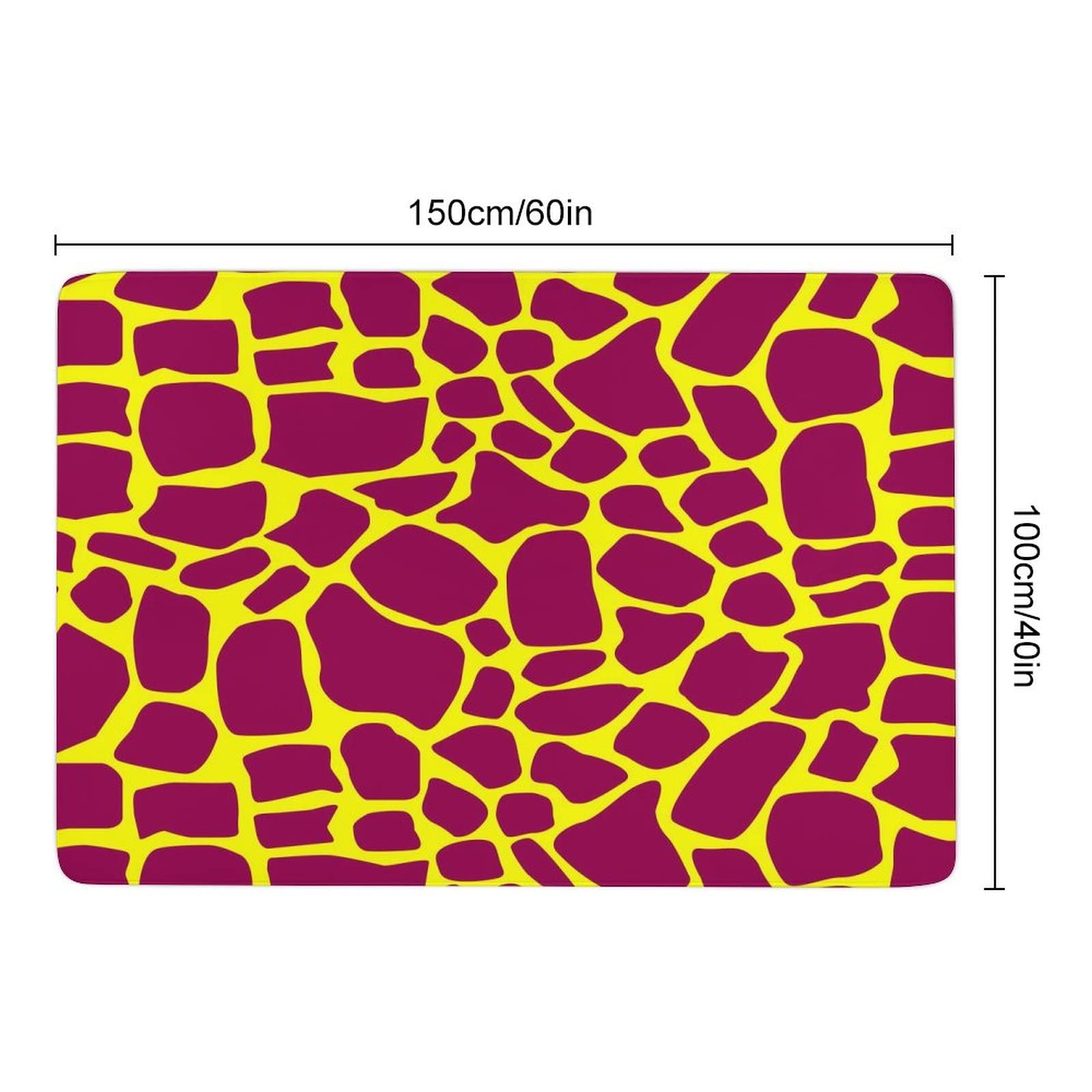 Soft Giraffe Print Animal Skin Texture Rug - Non-Slip Foldable Area Carpet for Kids Room, Nursery, Playroom & Dorm Decor - 5ft x 6.5ft Fluffy Floor Mat for Bedroom, Living Room & Dining Area - Perfect for Playtime, Relaxation & Home Styling