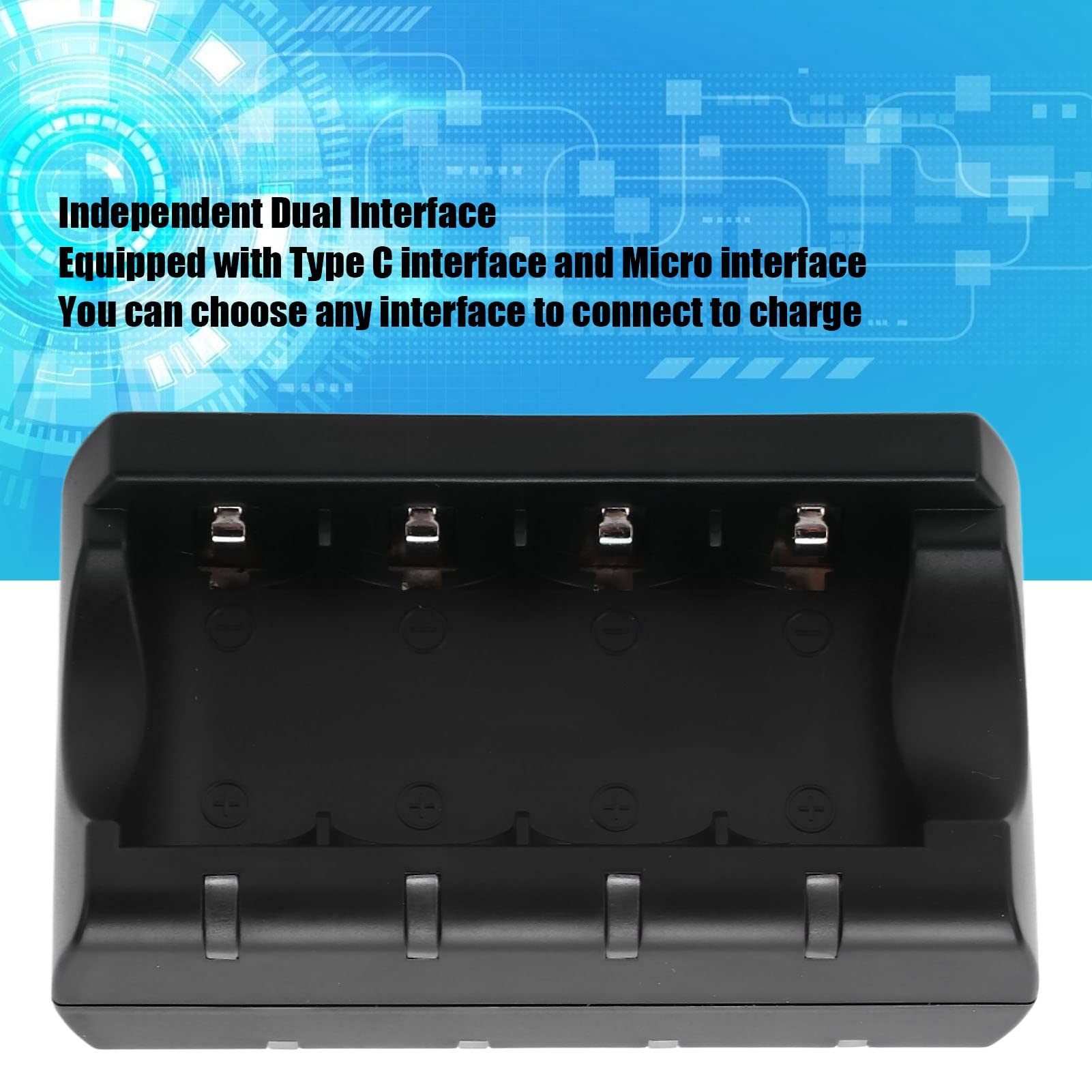 8-Port Smart Fast USB Battery Charger for RCR123A 16340 16350 16360 - Slip-Resistant & Rechargeable - Perfect for Home, Office, and Travel Use