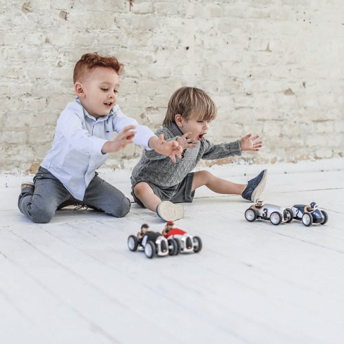 Baghera Racing Car Toy - Blue Classic Pedal Car for Kids, Outdoor Play & Backyard Fun