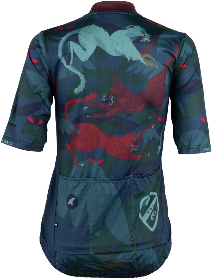 All City Night Claw Women's Cycling Jersey - Dark Teal, Spruce Green, Mulberry - X Large - Perfect for Road Biking & Outdoor Sports