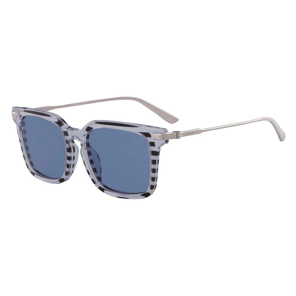 Calvin Klein CK 18702 S 972 Polarized Sunglasses with Crystal Accents & Striped Design - Stylish UV Protection for Driving, Beach & Outdoor Activities