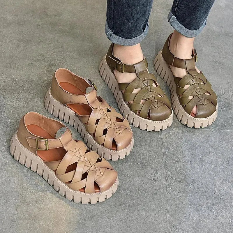 Women's Criss Cross Wedge Sandals - Comfortable Summer Strappy Heels for Beach, Vacation & Casual Outings