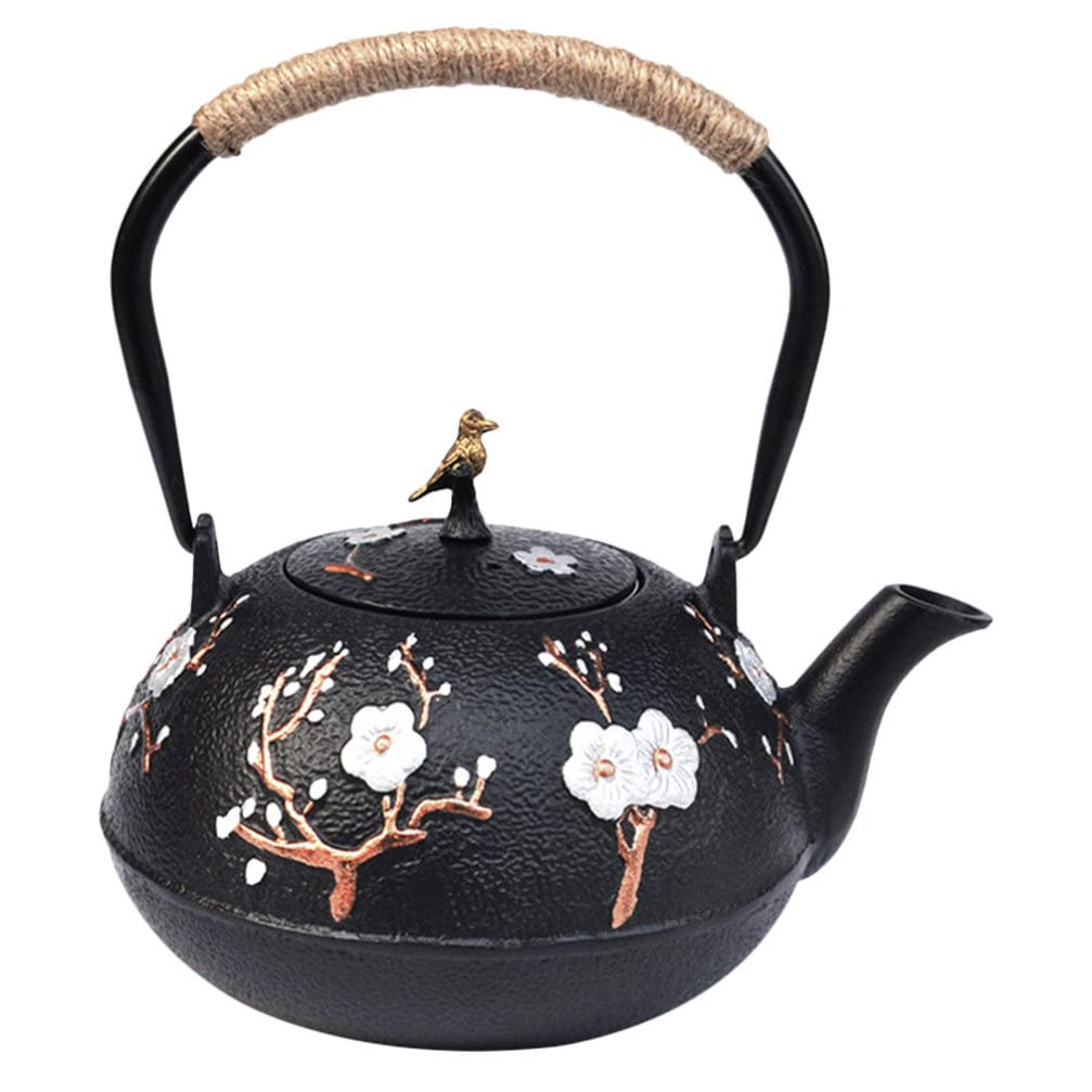Premium Hemoton Enamel Iron Teapot - Stovetop Whistling Kettle for Tea & Water Boiling - Durable Kitchen & Household Teakettle for Gas, Electric & Induction Cooktops - Perfect for Home, Office & Outdoor Tea Brewing