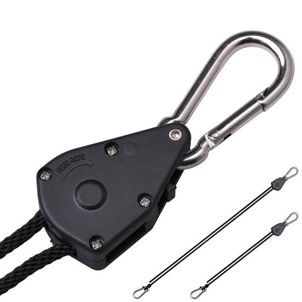 TheLAShop Heavy Duty Ratchet Reflector Grow Light Hangers - 150lb Weight Capacity (1 Pair) - Perfect for Indoor Hydroponics, Greenhouse & Grow Tent Lighting Systems