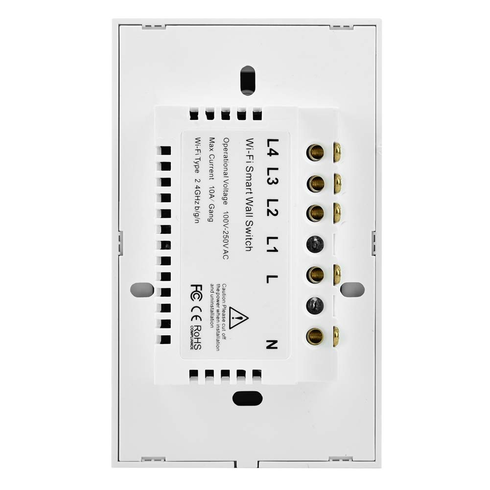 3-Way Smart Light Switch with Remote & Voice Control - Compatible with Google Home & Siri - Wall Mounted Single Circle Design (US White) - Perfect for Home Automation & Smart Lighting Systems
