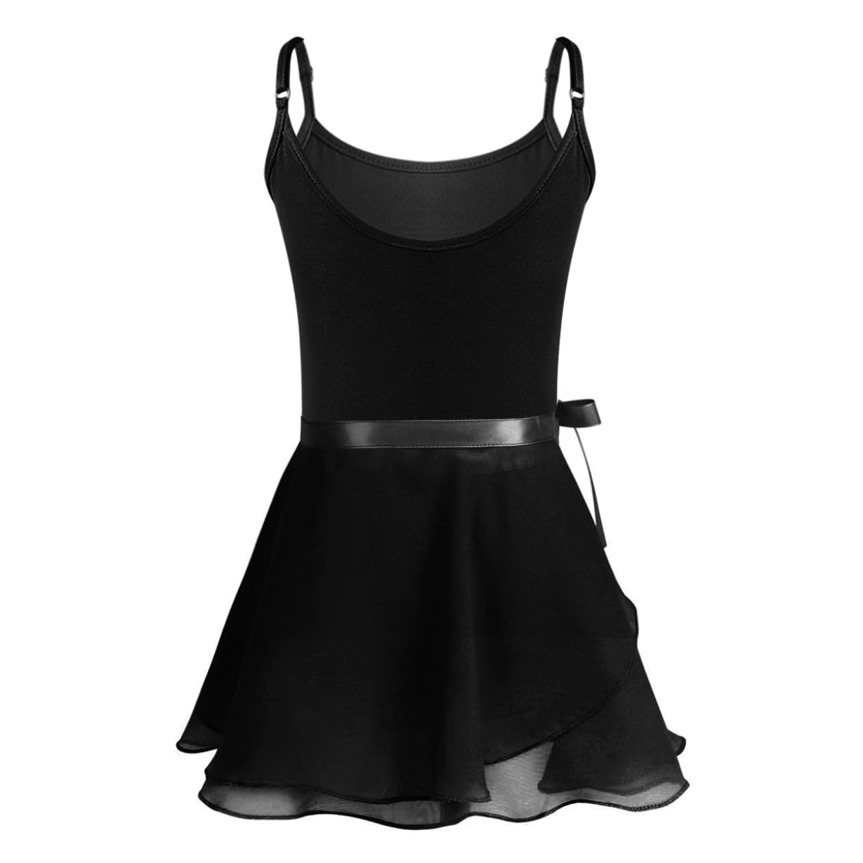 Girls Sleeveless Ballet Dance Dress - Spaghetti Strap Gymnastics Leotard with Wrap Skirt - Ballet & Dance Outfit for Toddlers & Kids - Perfect for Recitals, Performances & Dance Classes