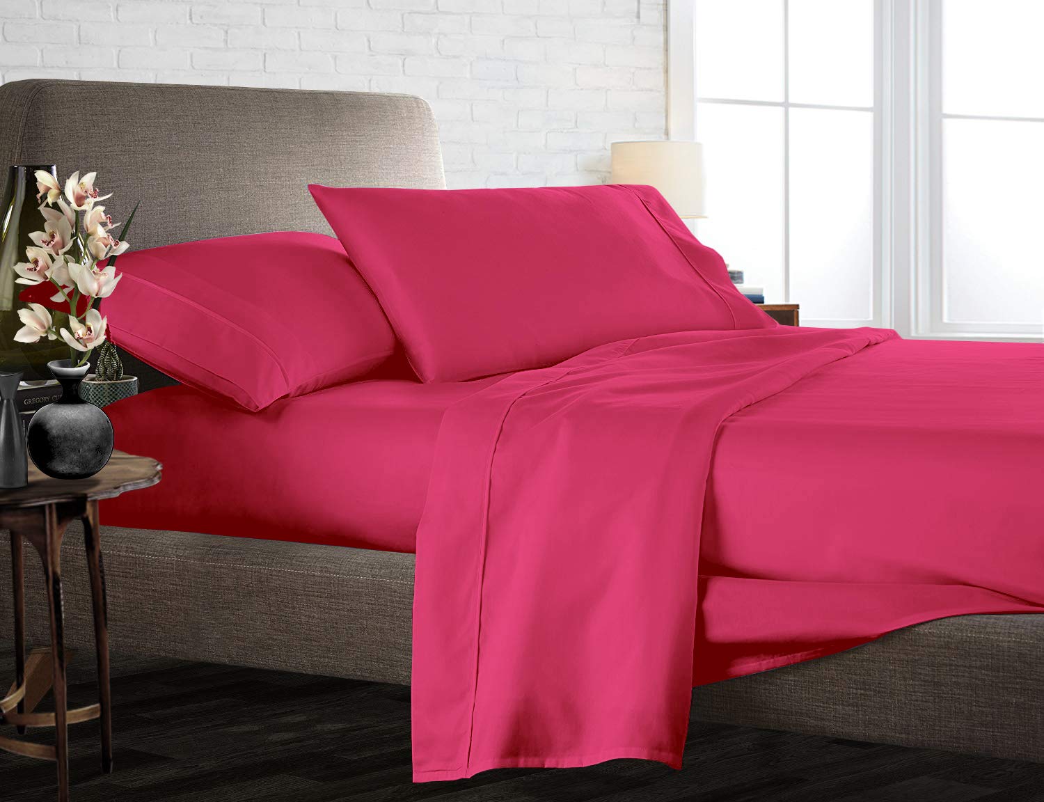 Luxury 850-Thread-Count 100% Egyptian Cotton Queen Size Bed Sheet Set - 4-Piece Deep Pocket (Fits 18