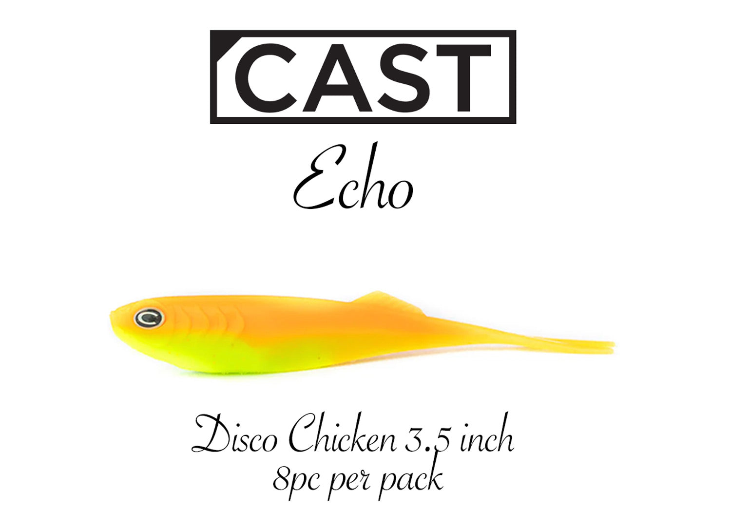 CAST Echo Soft Plastics - Premium Fishing Lures for Bass, Trout & Walleye | Slow Sinking Bait for Freshwater & Saltwater Fishing | Ideal for Casting, Jigging & Trolling Techniques