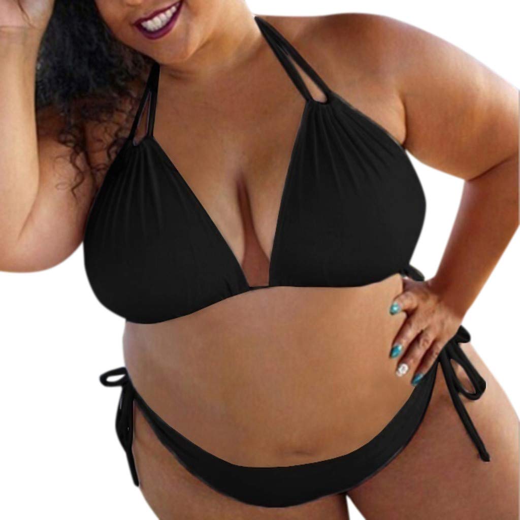 Sexy High Waisted Bikini Swimsuit for Women - Halter Top & Thong Plus Size Bathing Suit - Perfect for Beach Vacations, Pool Parties & Summer Getaways