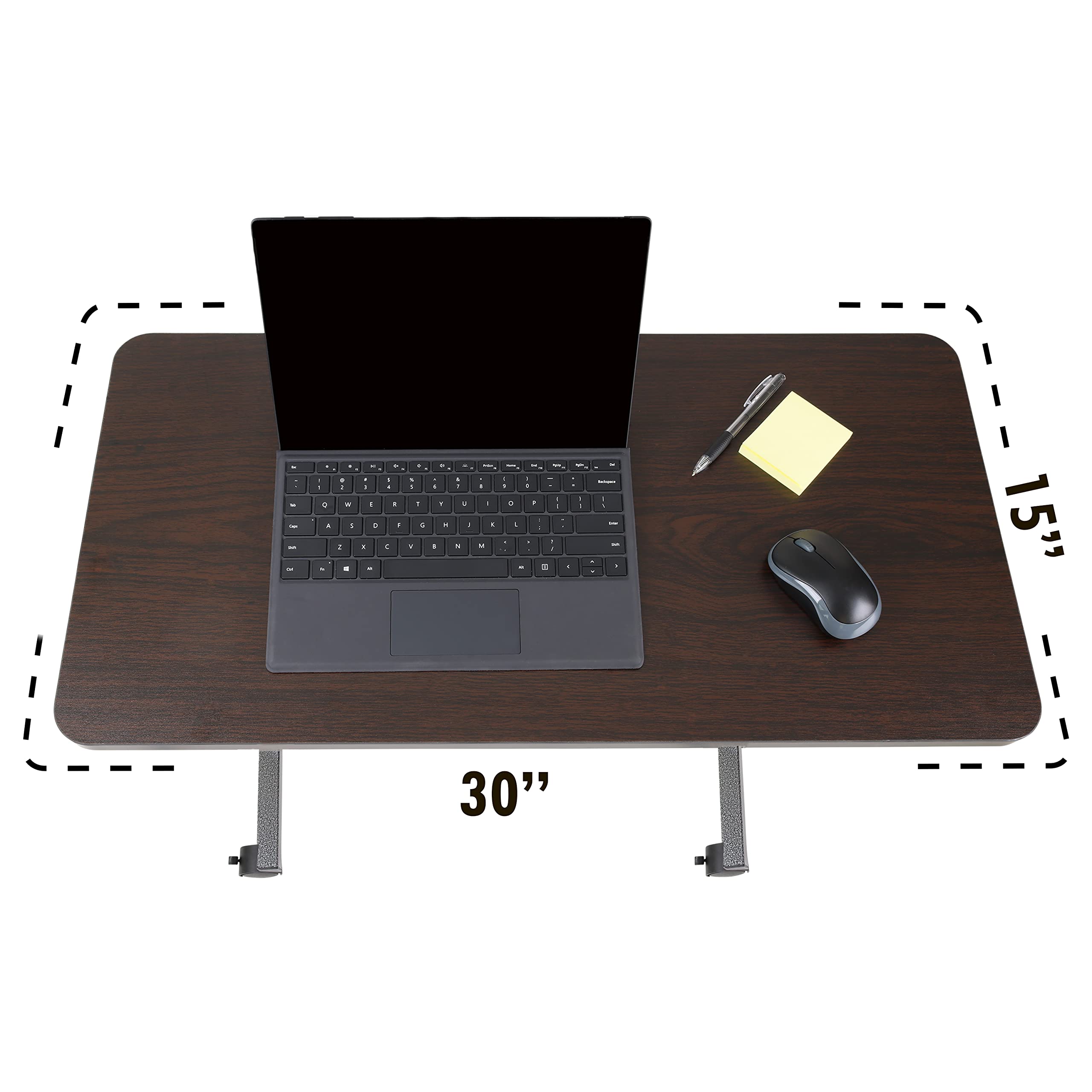 Adjustable Carex Hospital Bed Table with Wheels - Overbed Laptop Table for Recliner, Bed, and Sofa - Portable Computer Desk for Home, Office, and Hospital Use