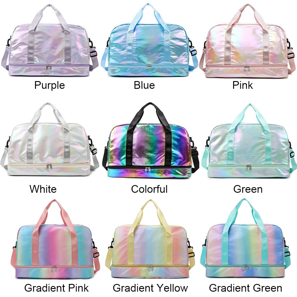**Waterproof Sports Duffel Bag for Women - Gym Bag with Shoe Compartment & Wet Pocket, Travel Overnight Bag, Dance Bag, Weekend Bag (Pink) - Perfect for Workouts, Travel & Dance Classes**