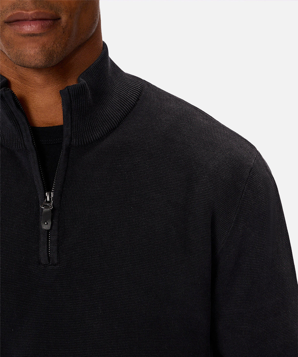 Lakewood Zip Neck Knit Sweater - Soft Washed Black Pullover for Men & Women | Cozy Winter Layering & Casual Outfit Essential