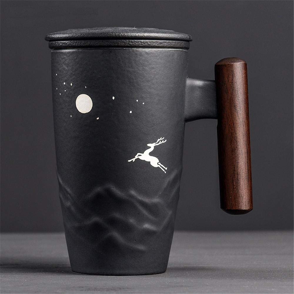 Insulated Ceramic Travel Mug with Lid - Leak-Proof Tea & Coffee Cup for Men & Women - Perfect for Office, Meetings & Commuting