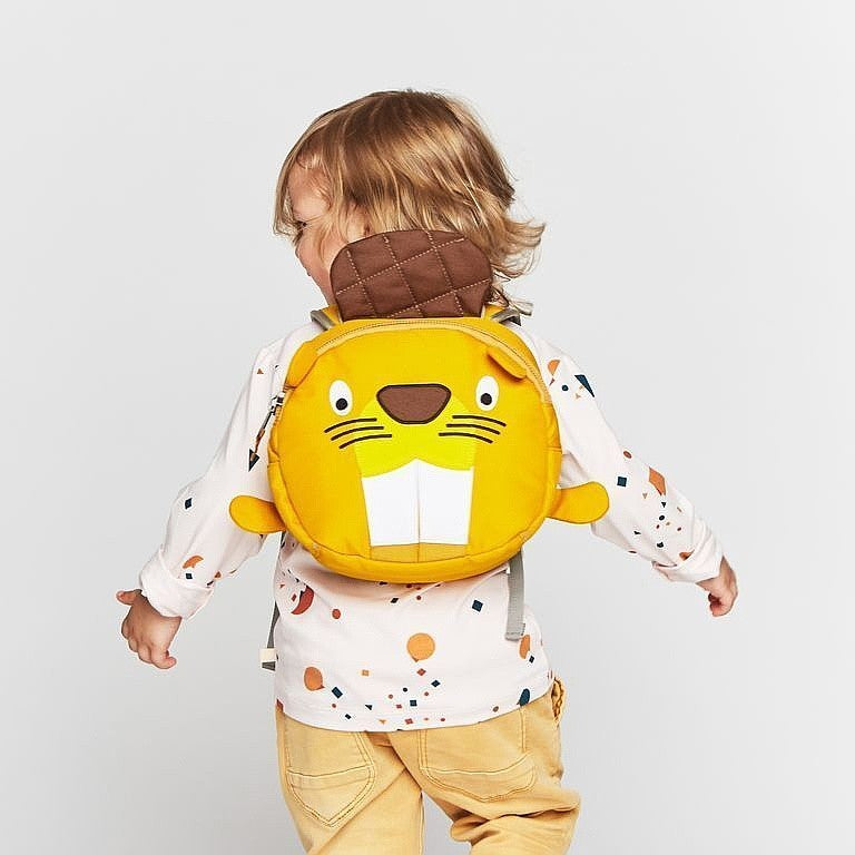 Affenzahn Small Ben the Beaver Backpack for Kids - Lightweight & Waterproof School Bag for Boys & Girls - Perfect for Daycare, Preschool & Outdoor Adventures