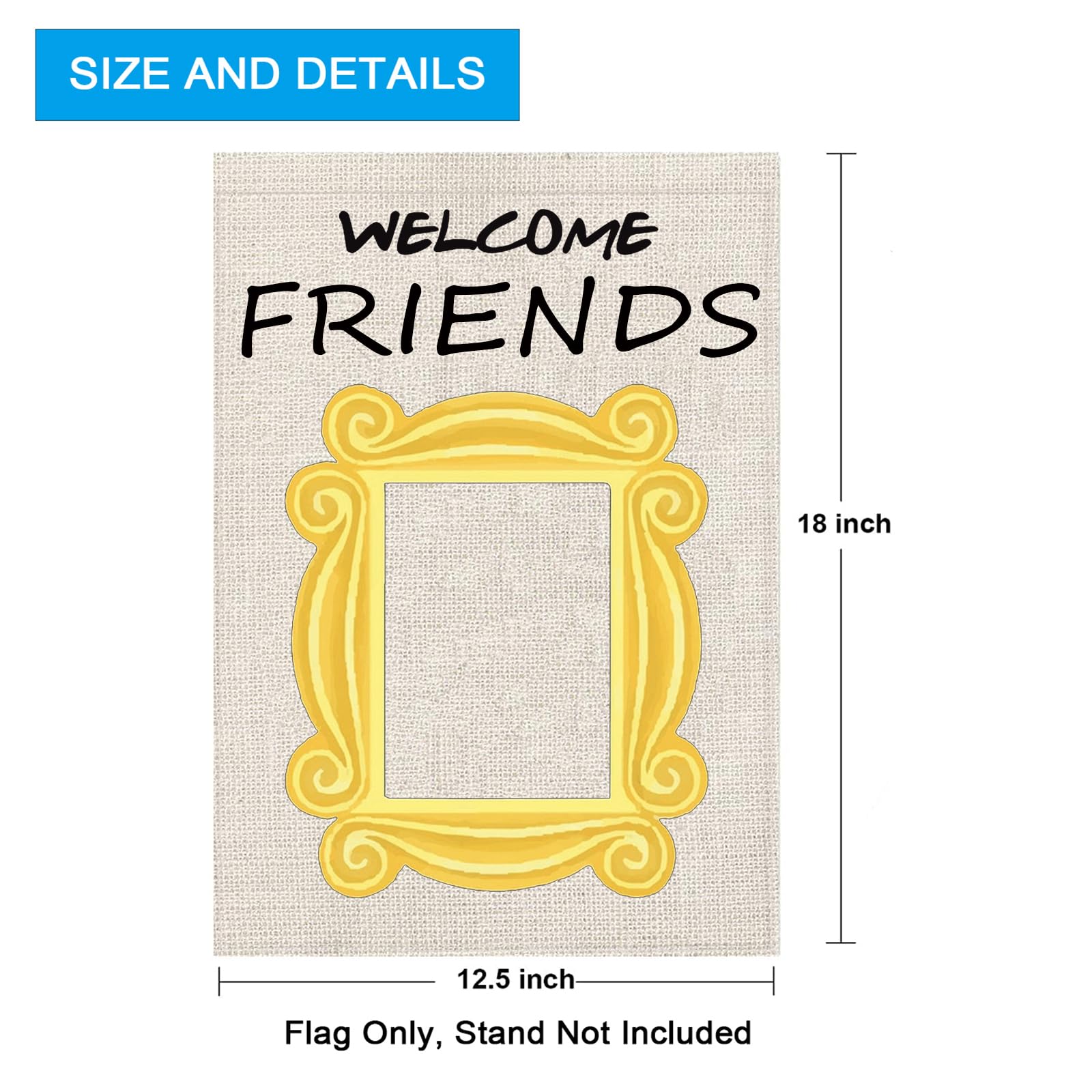 Welcome Friends Garden Flag - Inspirational Outdoor Decoration Gift for Home & Yard - Perfect for Patio, Lawn, and Front Porch Decor