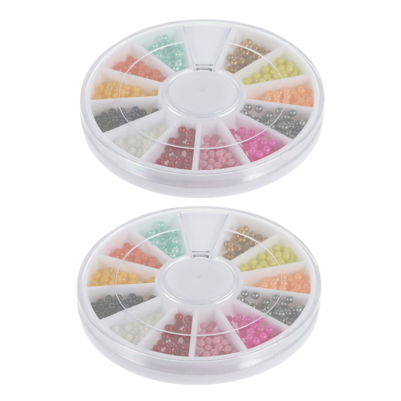 FOMIYES 2 Box 3D Nail Art Beads Kit - Nail Sequins, Caviar Beads, Gem Nails Decorations for Hand & Body Glitter - Perfect for Nail Art, Face Embellishments & DIY Crafts