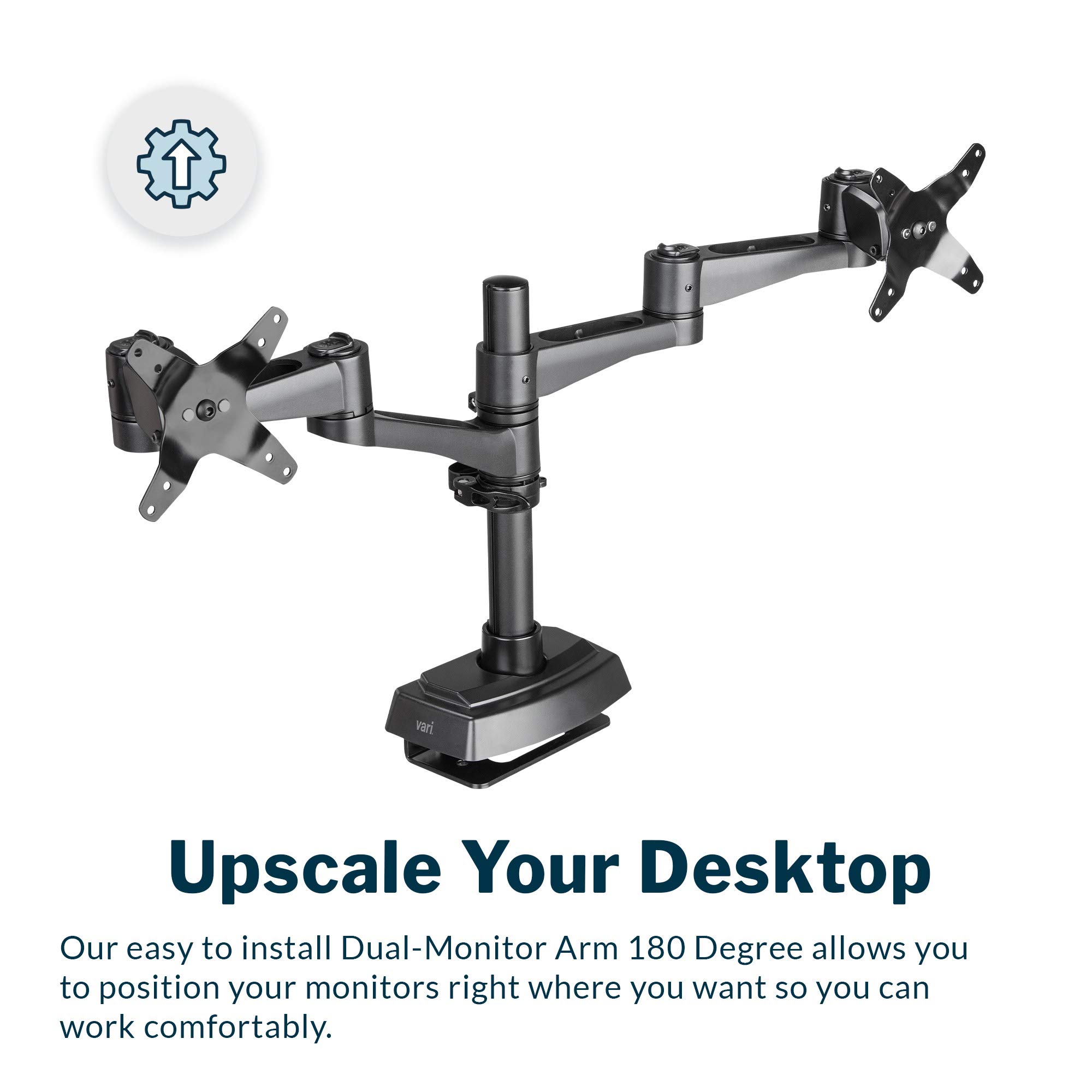 Dual Monitor Arm 180° VESA Mount for 27