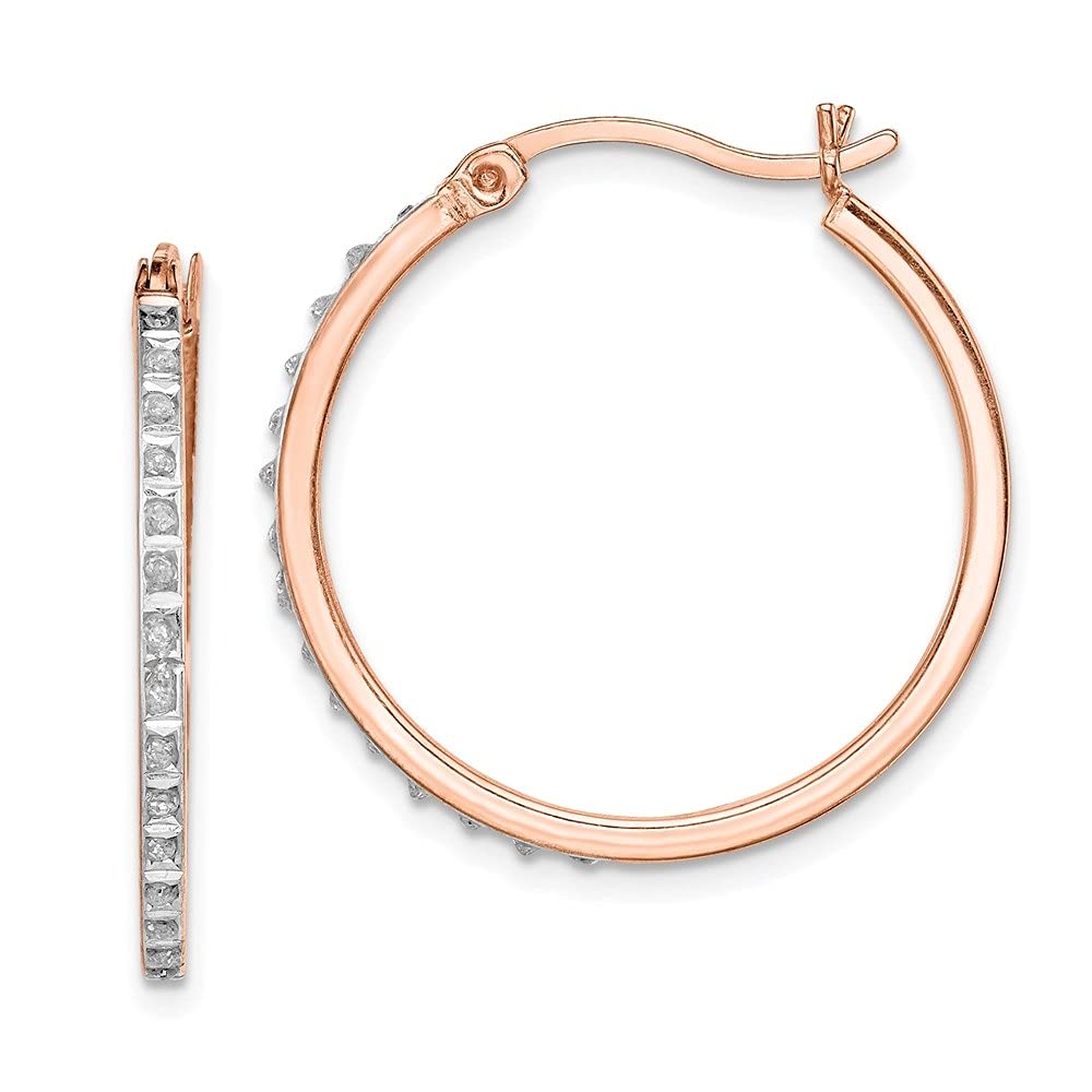 Diamond2Deal 925 Sterling Silver Diamond Mystique Round Hoop Earrings for Women - Elegant Fine Jewelry for Parties, Weddings & Everyday Wear