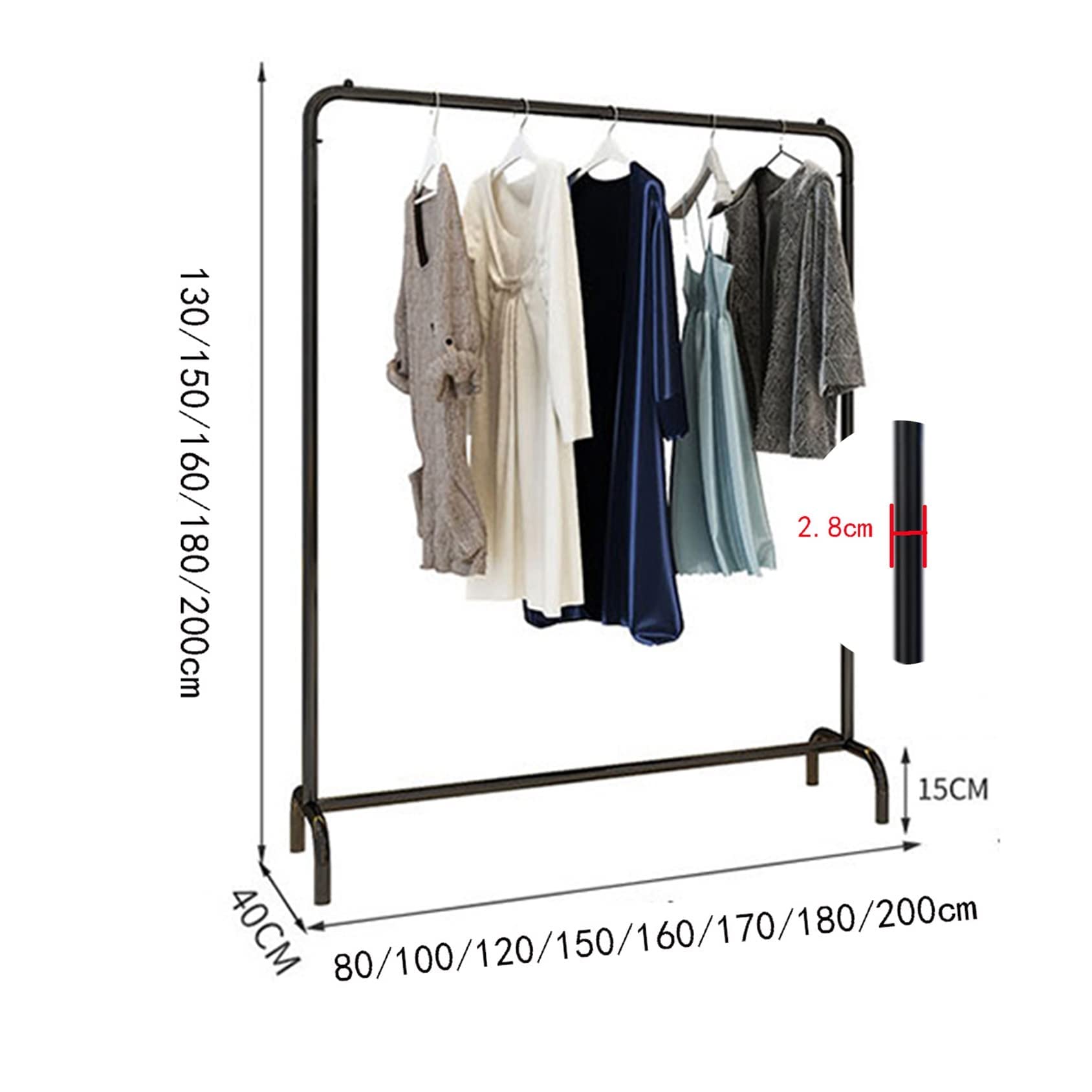 Commercial Freestanding Garment Rack - Heavy Duty Display Clothing Hanger with Wheels for Retail Stores, Boutique & Bedroom Closet Organization - Multi-Functional Storage Shelf for Hanging Clothes, Jackets & Accessories - Perfect for Retail Displays, Home Organization & Small Business Use