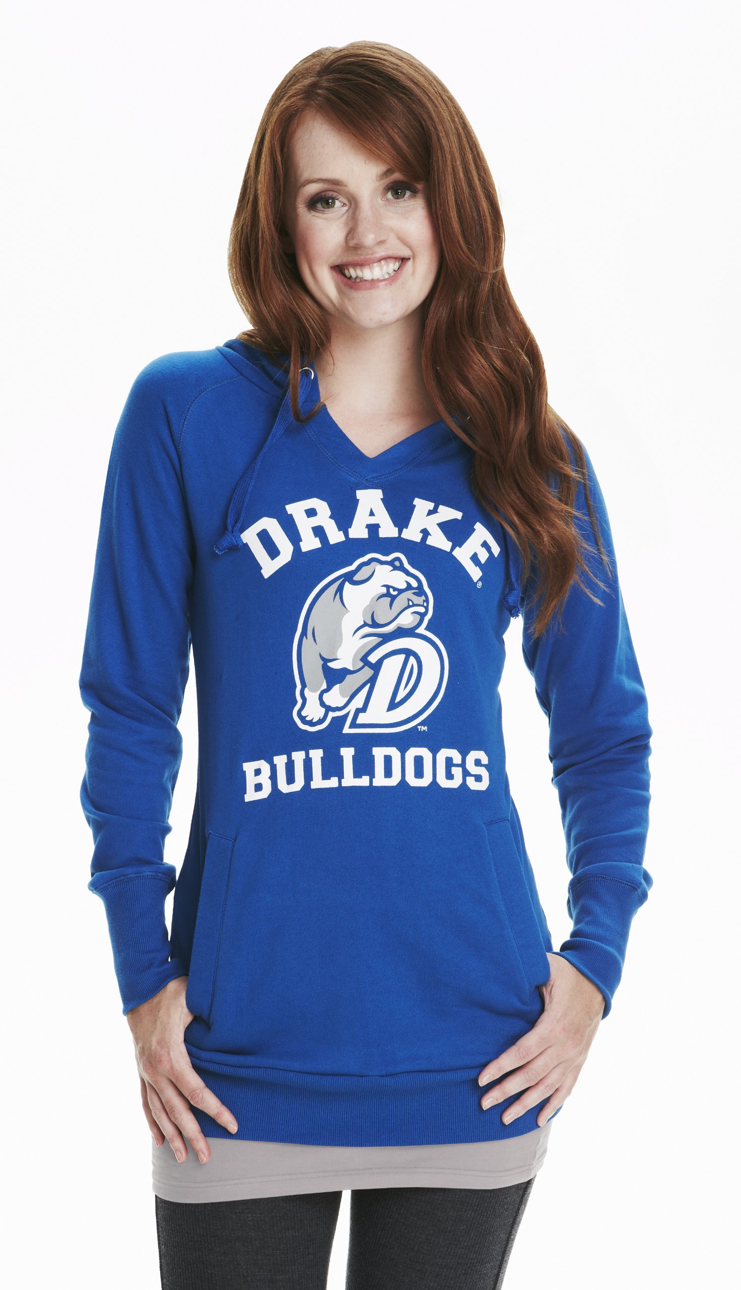 NCAA Drake Bulldogs Women's Tunic Hoodie - Comfortable Long Sleeve Pullover for Game Day & Casual Wear