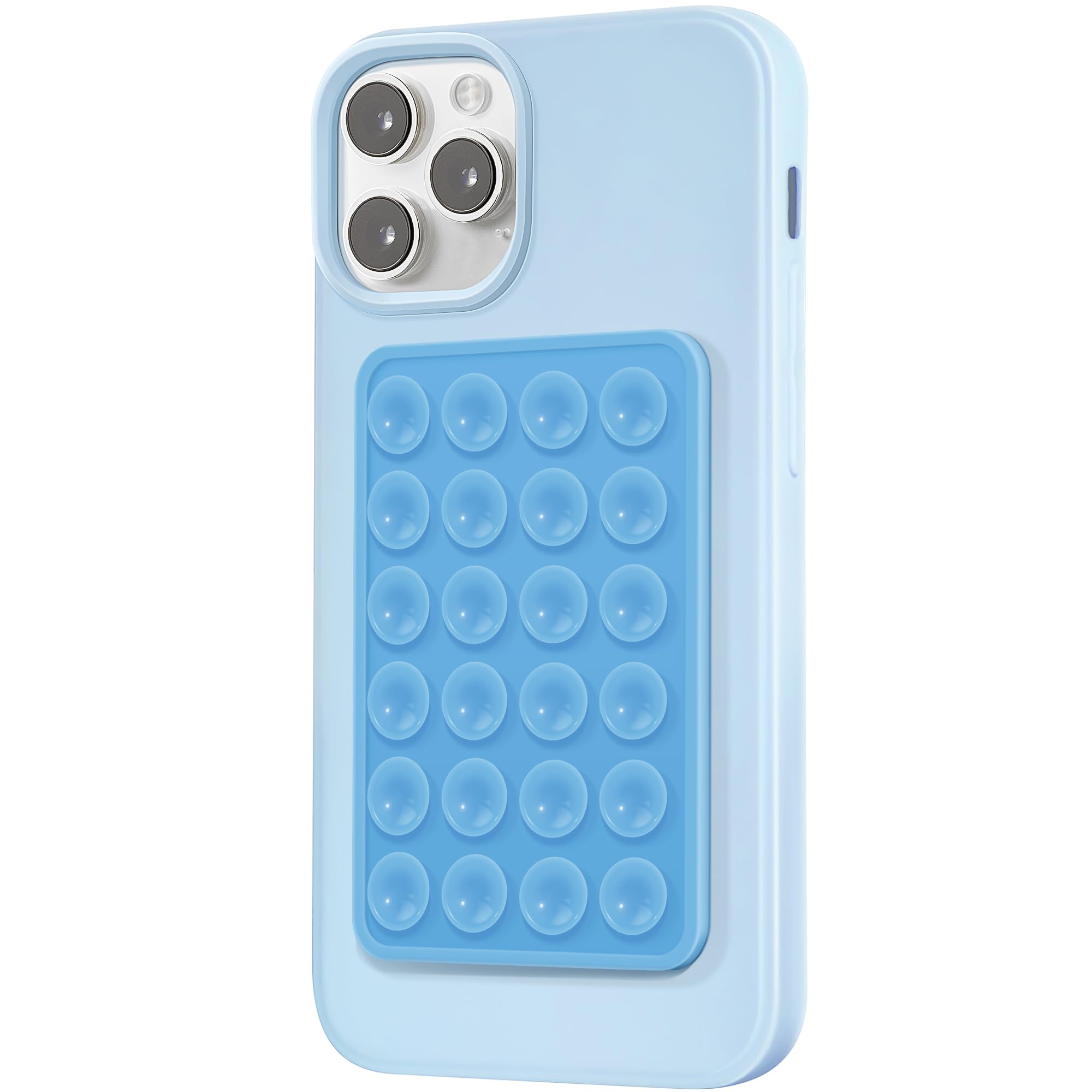 Sticky Silicone Phone Grip Holder - Universal Adhesive Mount for iPhone & Android | Hands-Free Phone Stand for Selfies, Videos & Fidgeting | Light Blue Phone Accessory (Perfect for Driving, Cooking & Outdoor Activities)
