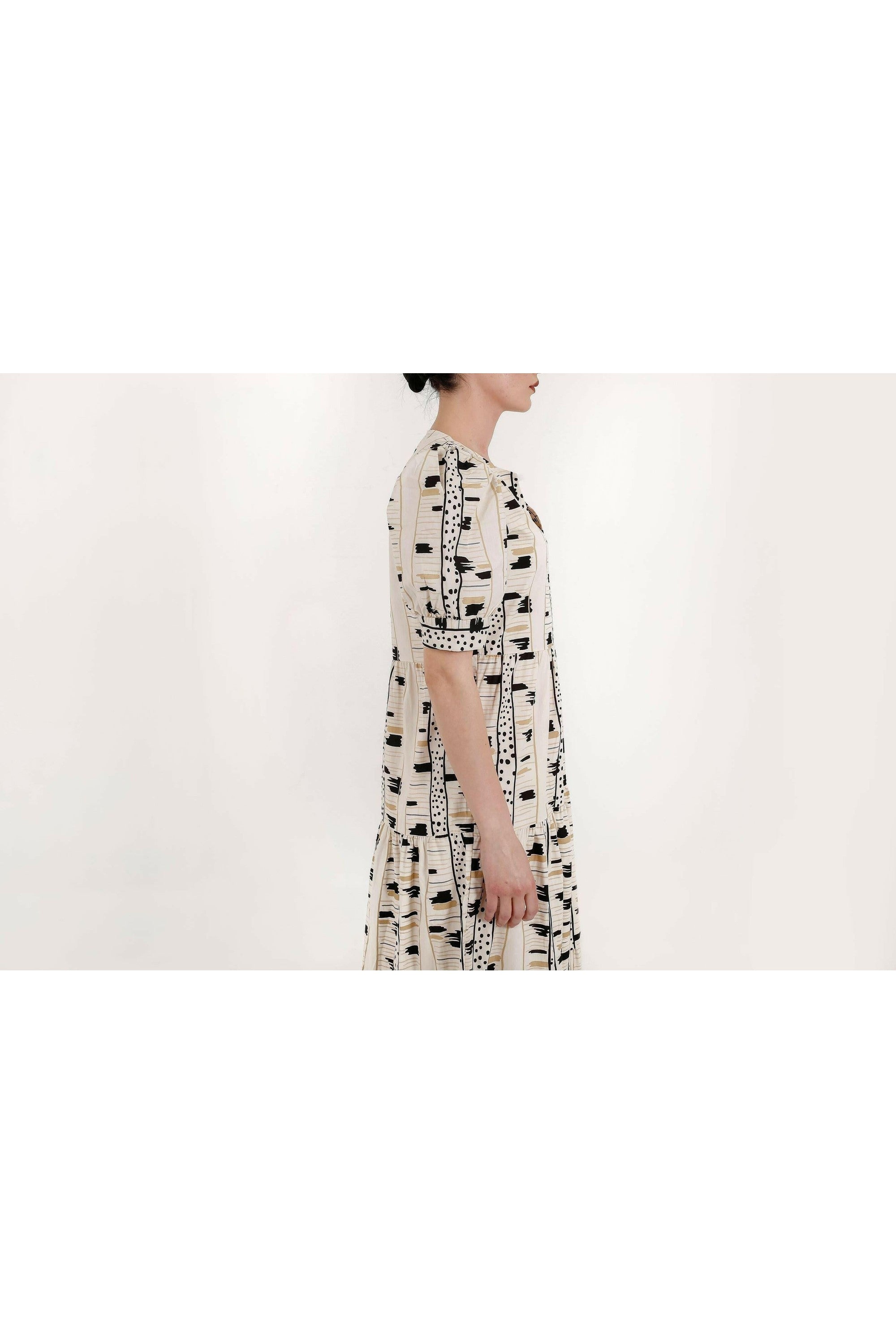 Teresa Women's Cotton Midi Dress with Half Sleeves - Comfortable Summer Casual Dress for Office, Brunch & Outdoor Events