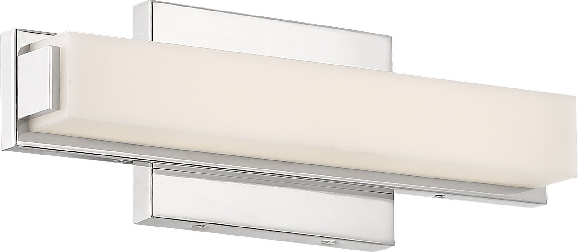 Nuvo 62/1101 Single Light Bathroom Vanity Light Fixture, 13 Inch, Polished Nickel Finish - Perfect for Modern Bathrooms & Dressing Areas
