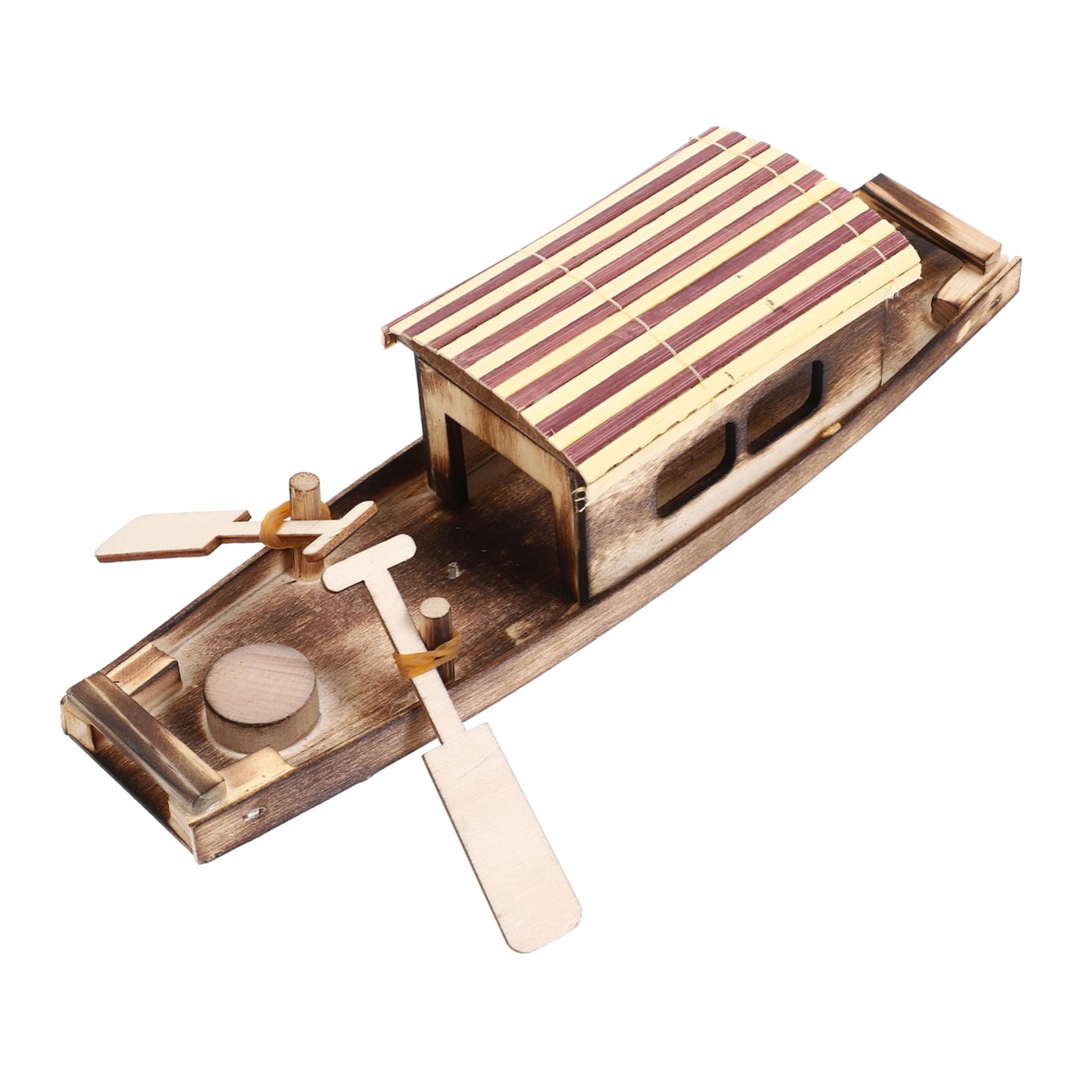 Handcrafted Wooden Boat Model - Kids Crafts & Wooden Toys, Desktop Decor, Fishing & Sailing Boat Ornament - Perfect for Kids Playroom, Office Desk Decoration & Nautical Themed Home Decor
