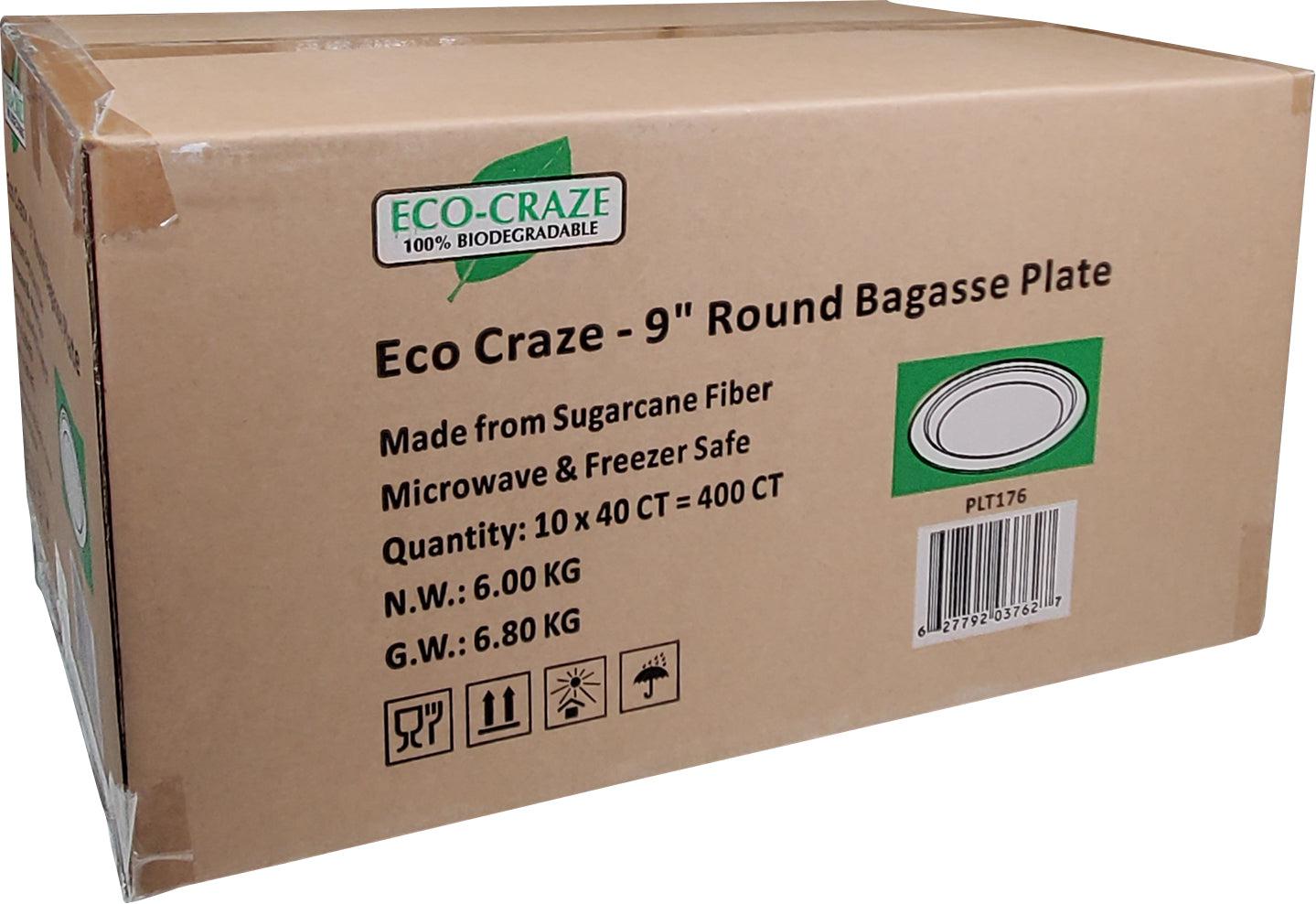 Eco-Friendly 9-Inch Round Bagasse Plates - 100% Compostable & Biodegradable Disposable Plates for Parties, Picnics, and Eco-Conscious Dining (Retail Pack of 50)