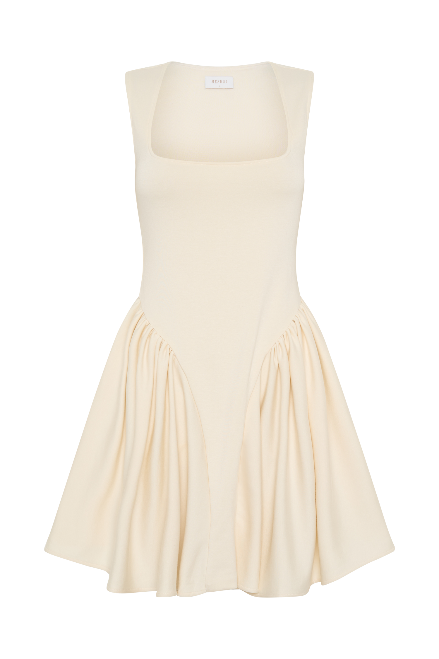 Sharon Scuba Jersey Mini Dress in Ivory - Perfect for Beach Vacations, Pool Parties & Summer Outings