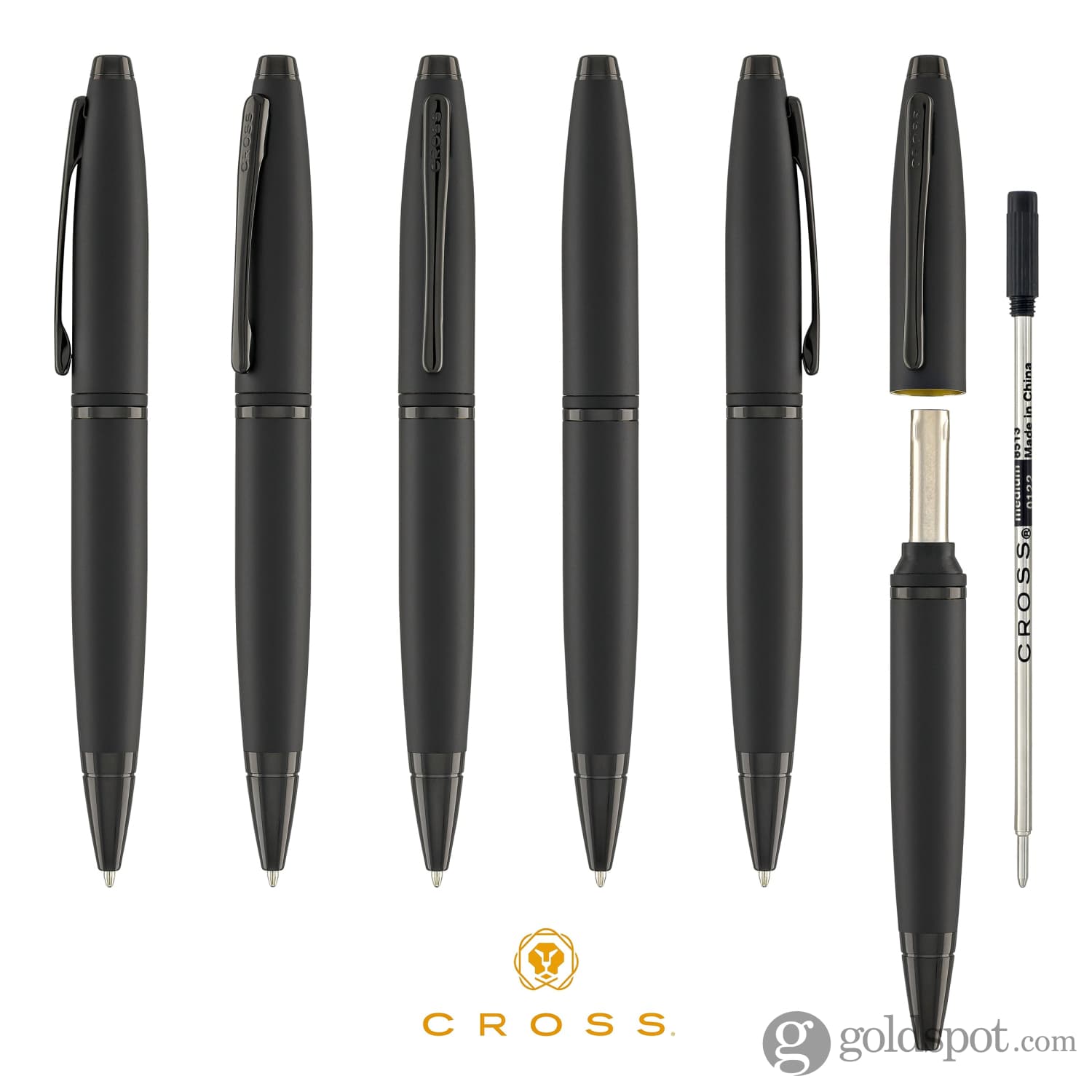 Premium Cross Calais Matte Black Ballpoint Pen - Smooth Writing for Office, School & Gifts | Elegant Everyday Carry Pen for Professionals & Students