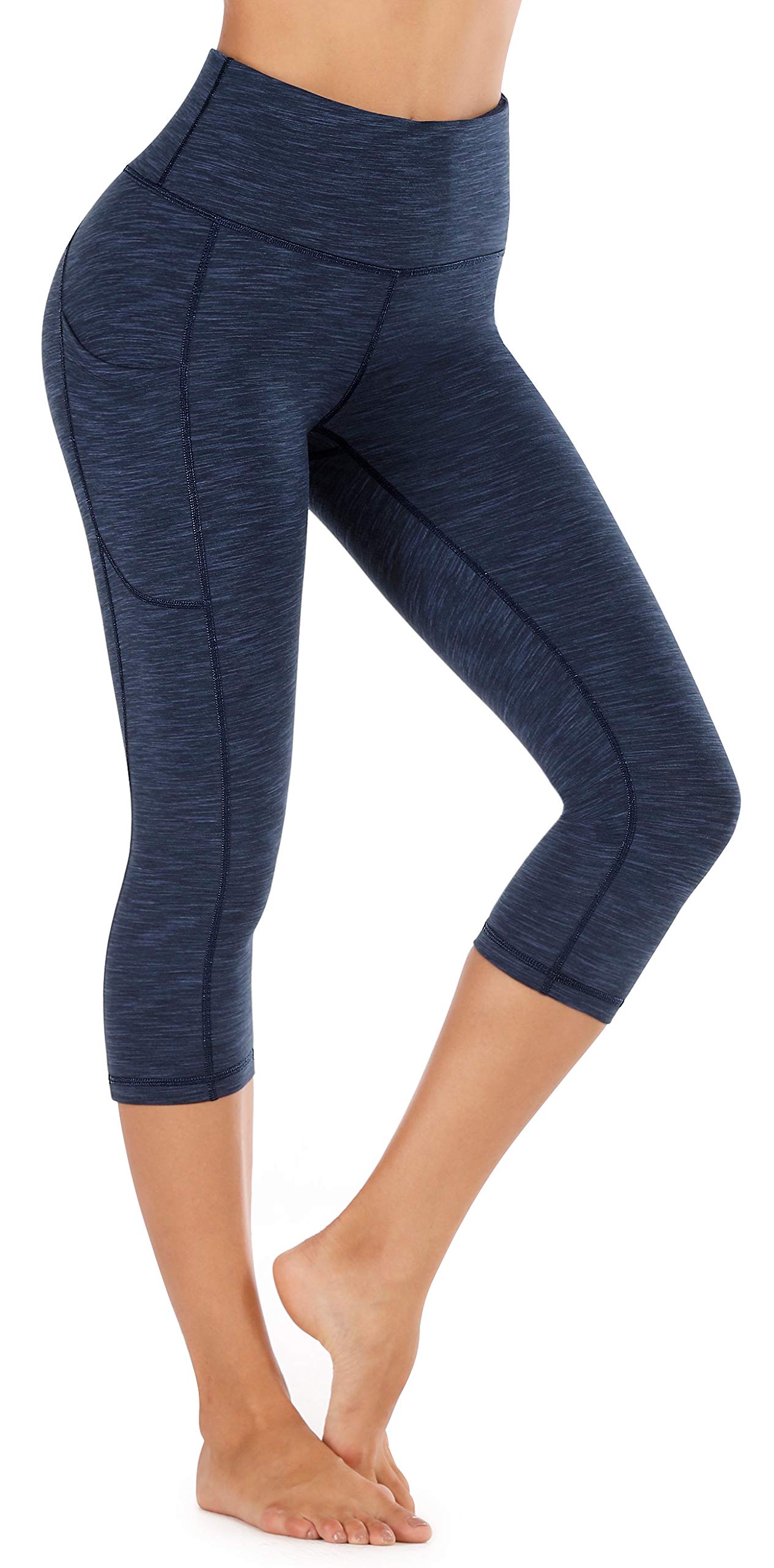 High Waisted Yoga Pants for Women with Pockets - Breathable Workout Capri Leggings for Running, Gym & Lounge | IUGA Women's Activewear