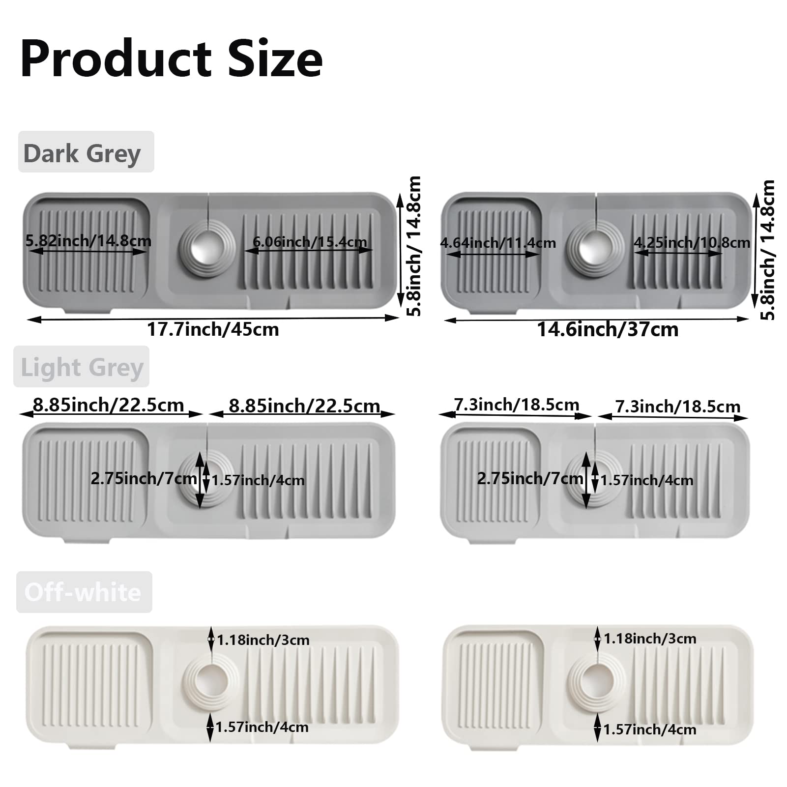 Silicone Sink Splash Guard & Sponge Holder - 17.7