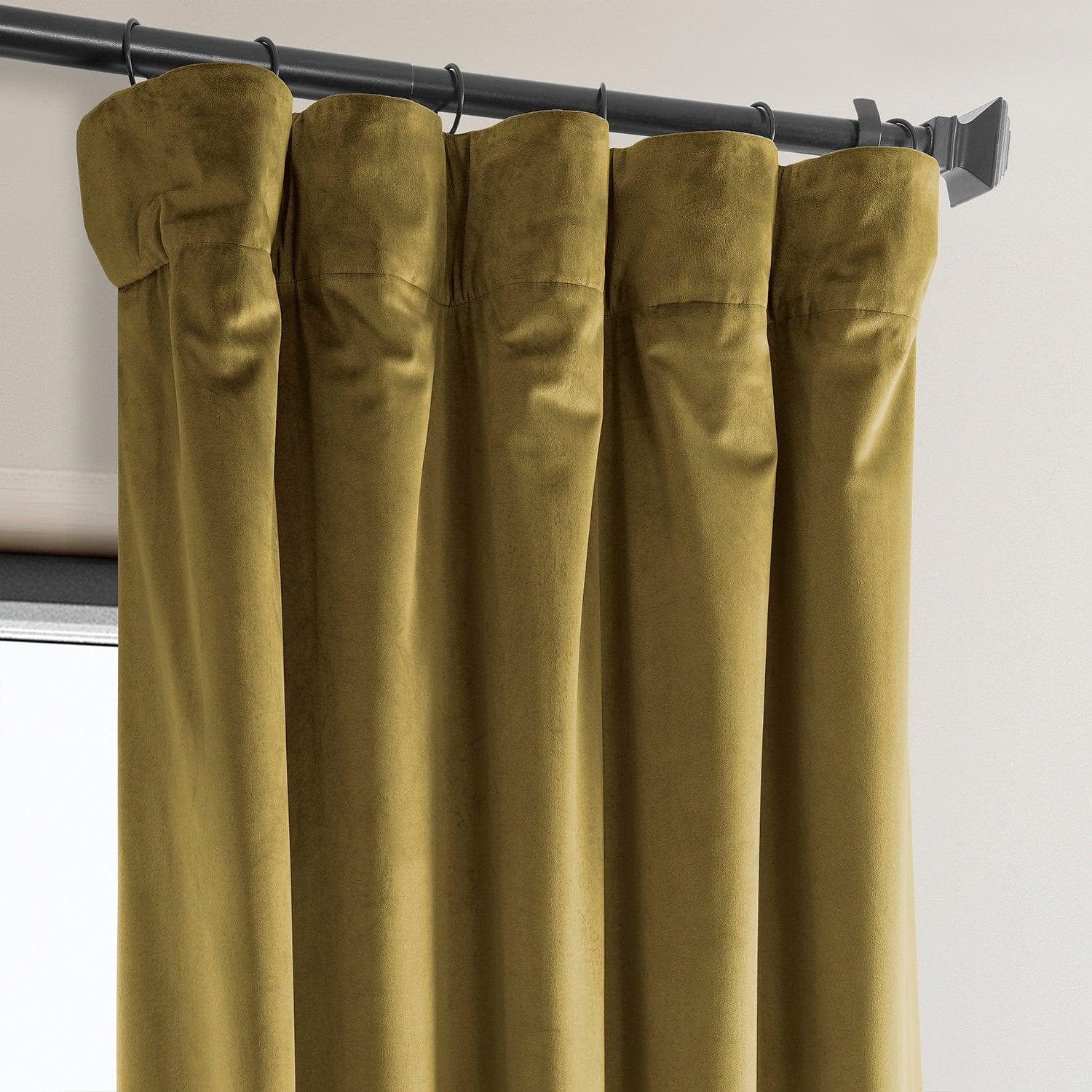 Peat Green Heritage Plush Velvet Blackout Curtains for Bedroom - Thermal Insulated Soundproof Drapes for Living Room & Nursery (84 Inch Length)