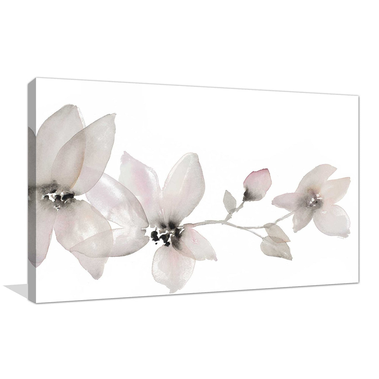 Blooming Whispers Floral Canvas Wall Art Print - Elegant Home Decor for Living Room, Bedroom & Office