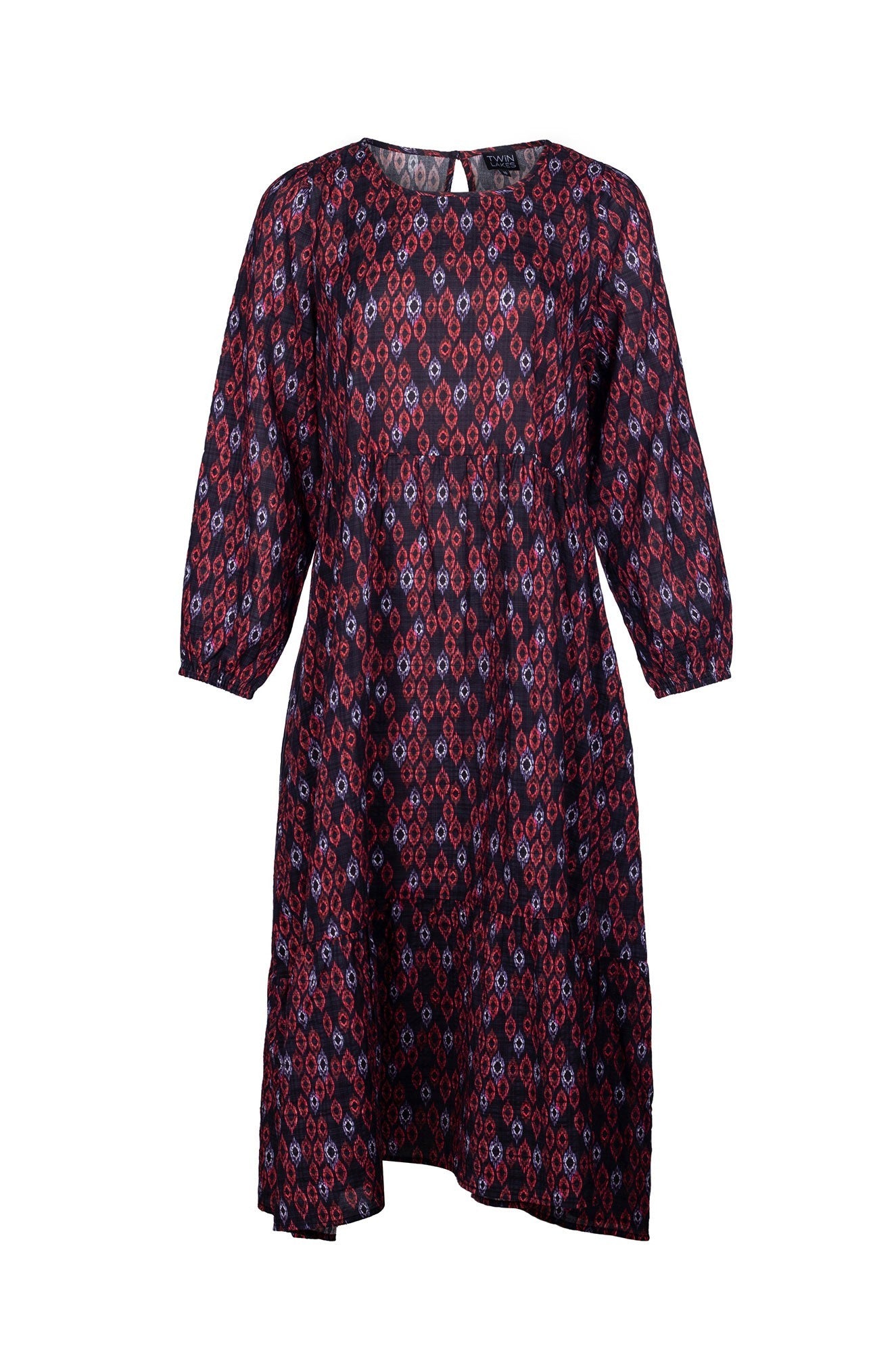 Elegant Red and Black Diamond Pattern Dress 6535B1 | Perfect for Evening Parties, Date Nights, and Special Occasions