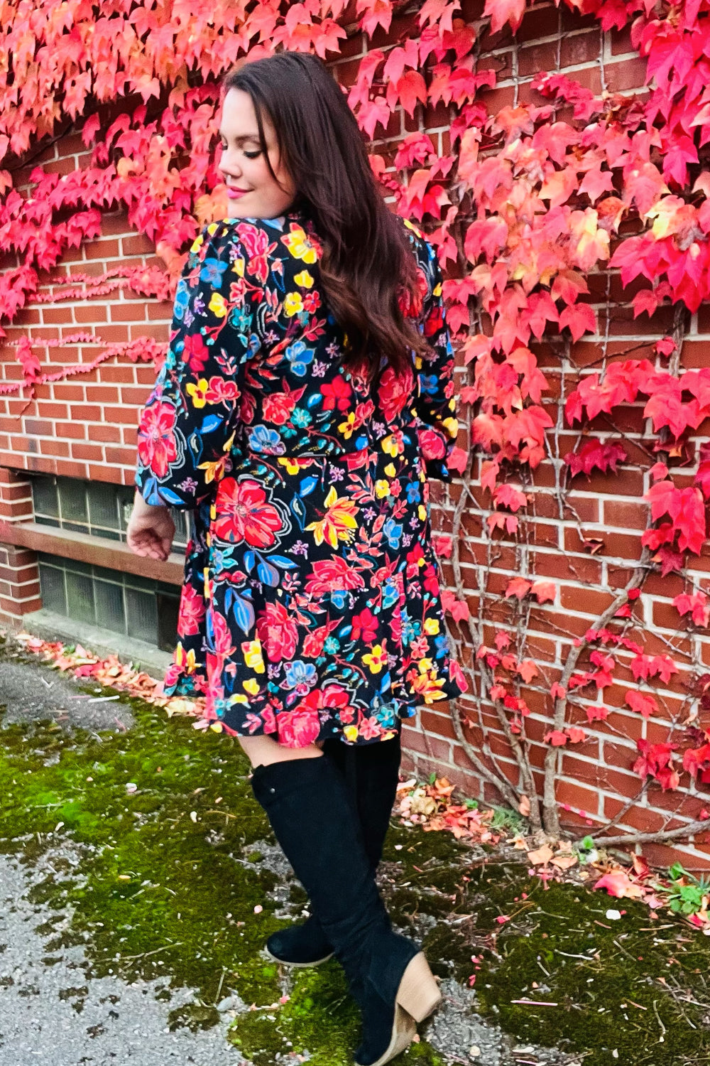 Elegant Black Floral Sequin Print Ruffle Sleeve Mock Neck Dress for Women - Perfect for Cocktail Parties, Date Nights & Special Occasions