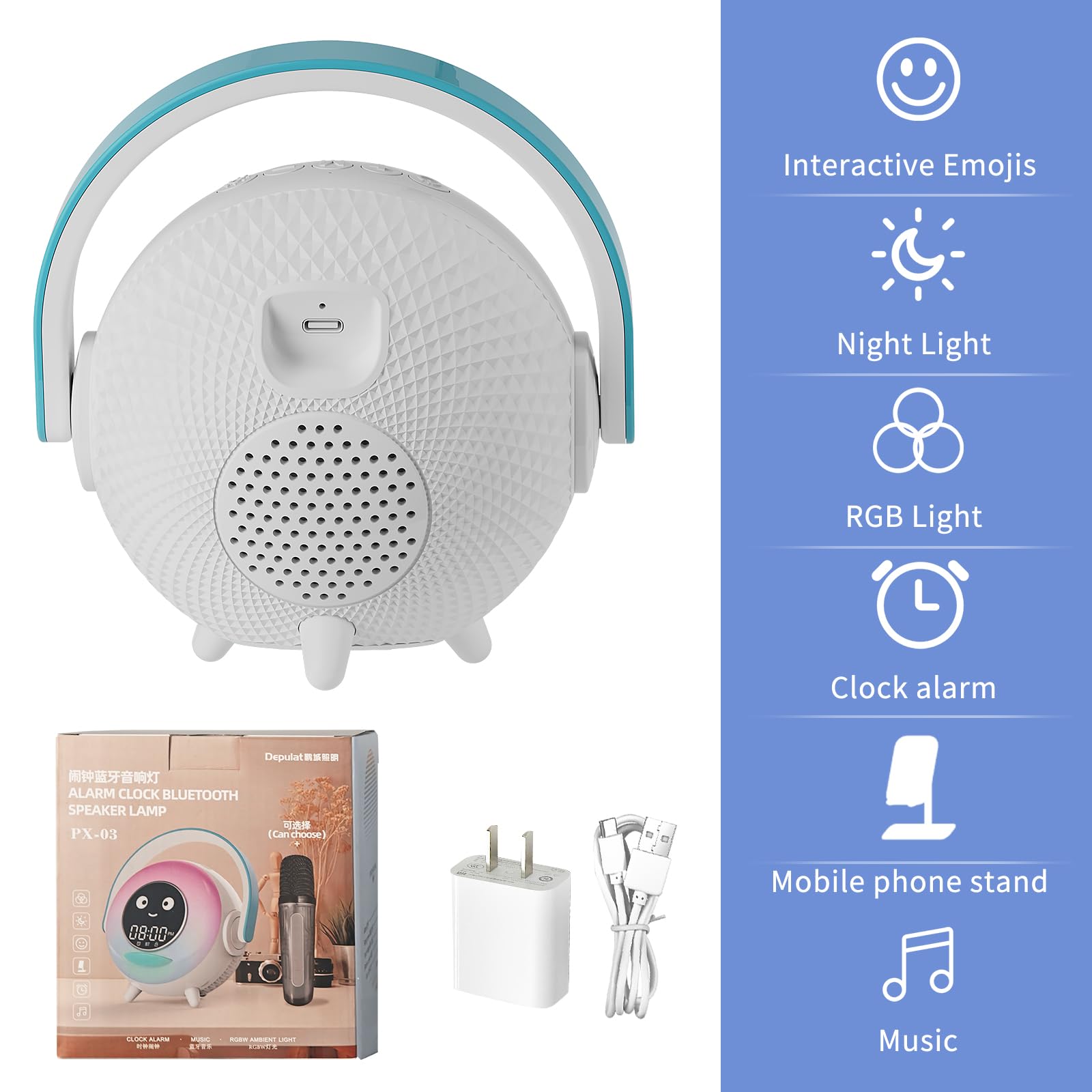 LOVME Kids Alarm Clock with Bluetooth Speaker, Night Light, Nap Timer & Microphone - Sleep Training Clock for Toddlers, Boys & Girls - Perfect for Bedrooms, Daycare & OK to Wake Light for Better Sleep Routine