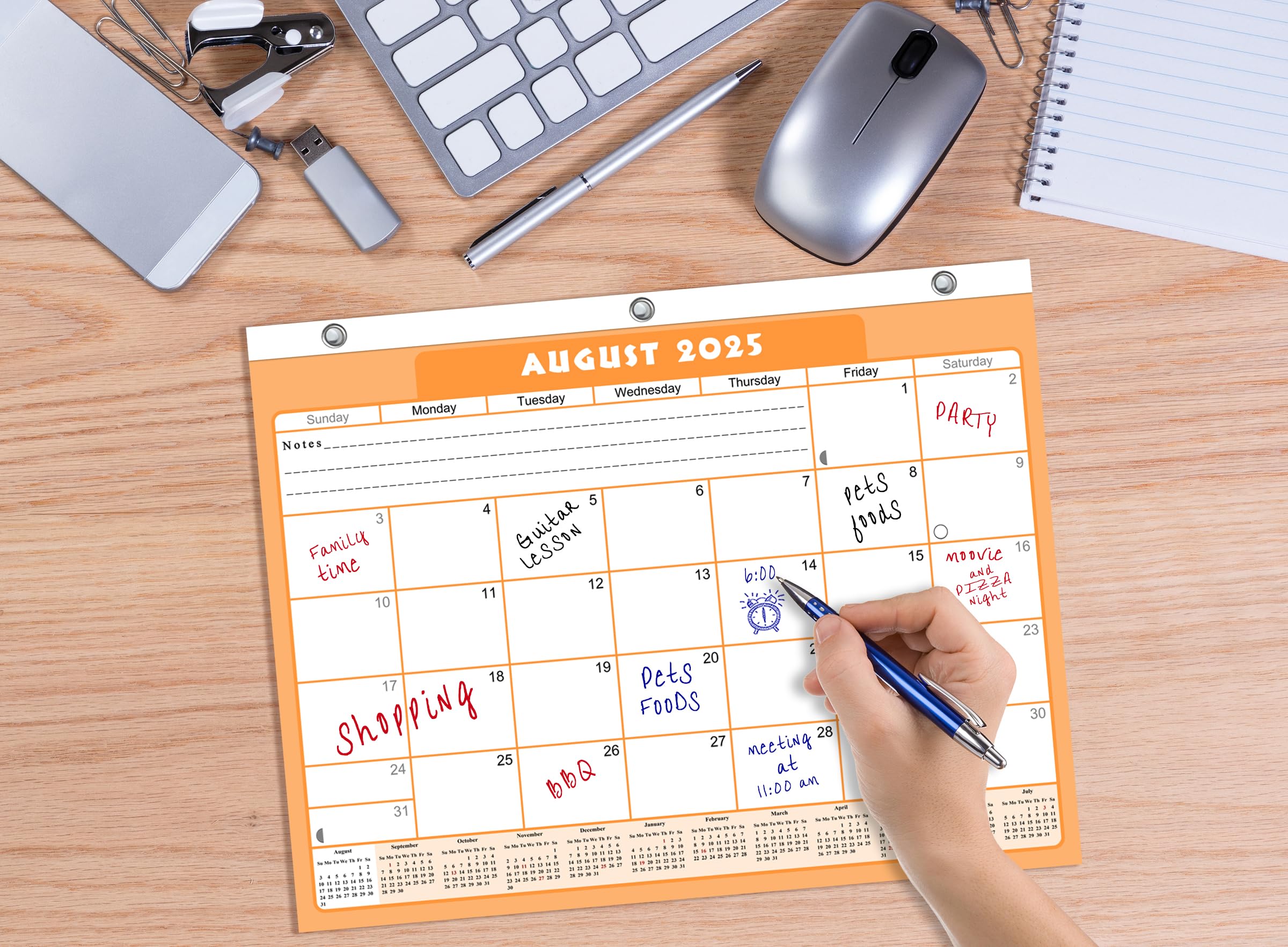2025-2026 12-Month Academic Student Planner | College Calendar for 3-Ring Binder, Desk or Wall | School & Office Supplies | Made in USA | Perfect for Class Scheduling, Homework Tracking & Time Management
