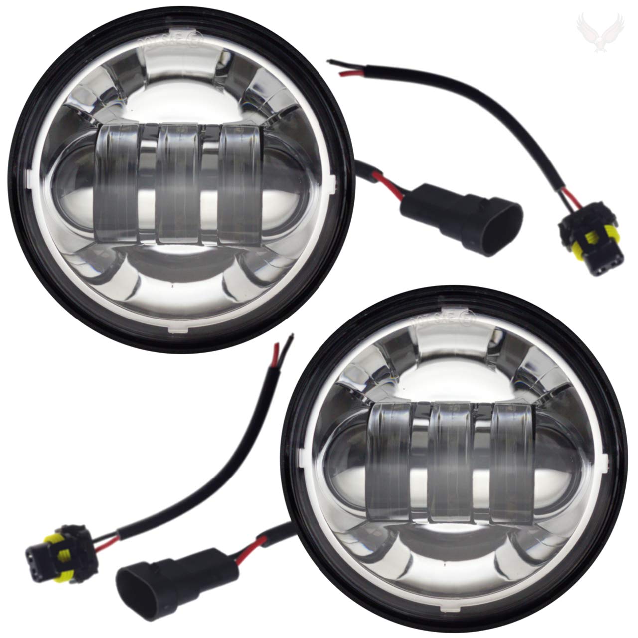 Eagle Lights 8700CPK 7-Inch LED Headlight Kit with Spot/Passing Lights for Motorcycles - Gen I Chrome Finish | High Visibility for Night Riding & Off-Road Adventures