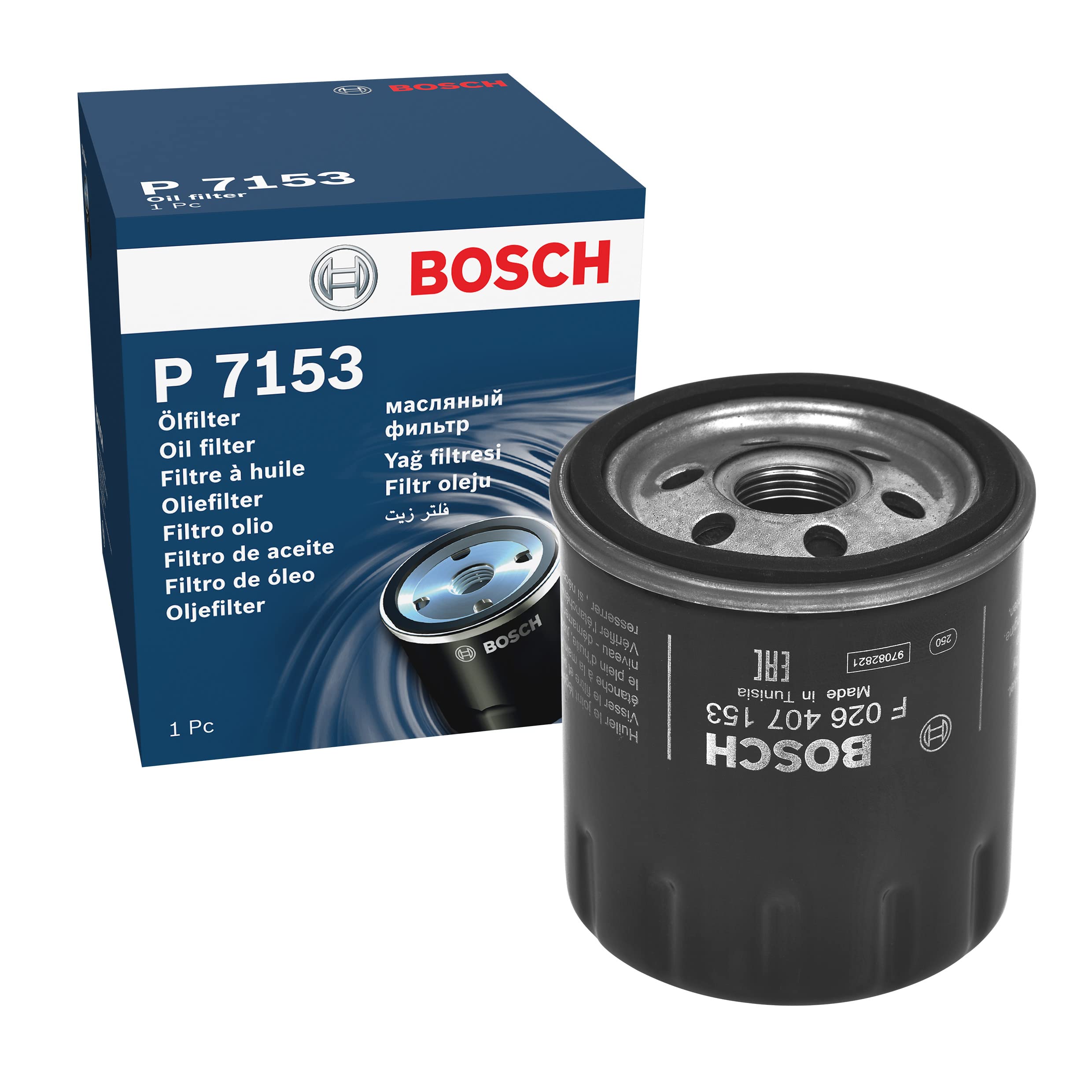 Bosch P7153 Premium Oil Filter for Cars - High Performance Engine Protection & Extended Oil Life - Perfect for Sedans, SUVs & Trucks
