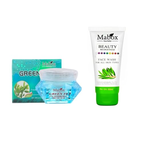 Organic Green Tea & Jojoba Oil Face Wash Cream by Mabox - Hydrating, Nourishing & Revitalizing for Healthy Skin | Perfect for Daily Cleansing & Skincare Routine