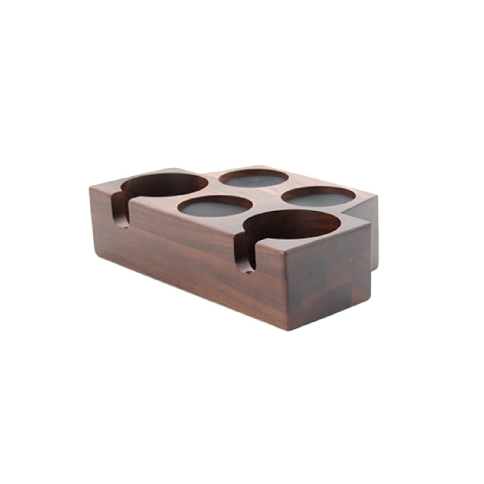 Premium Walnut Wood Espresso Tamper Stand - 58mm 5-Hole Coffee Machine Handle Support Base for Barista Tools | Perfect for Home & Cafe Coffee Stations