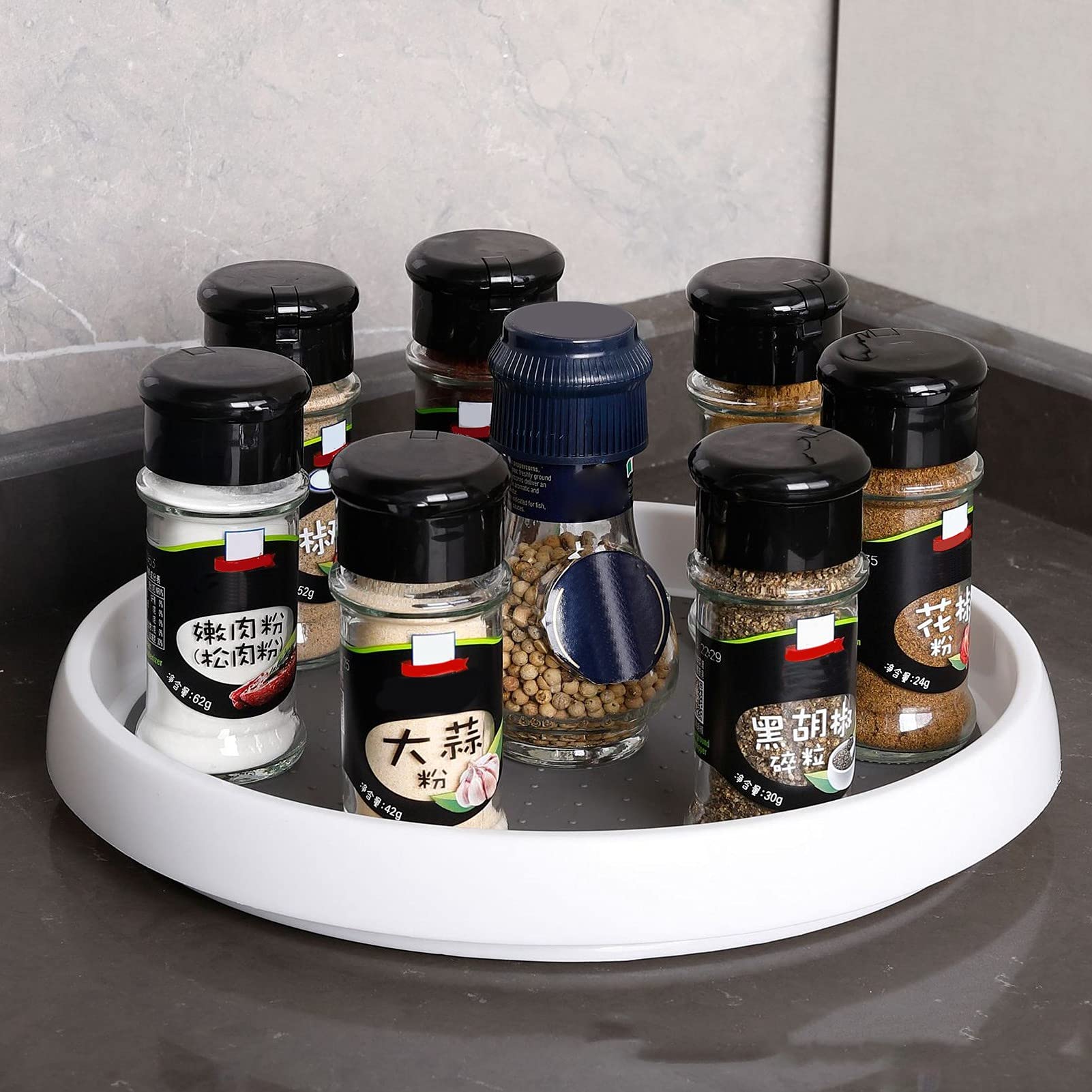 Sturdy Spice Rack Organizer with Reinforced Edges & Non-Slip Base - Compact Kitchen Cabinet Storage for Spices, Condiments & Small Items - Perfect for Pantry, Refrigerator, Bathroom & Countertop Organization