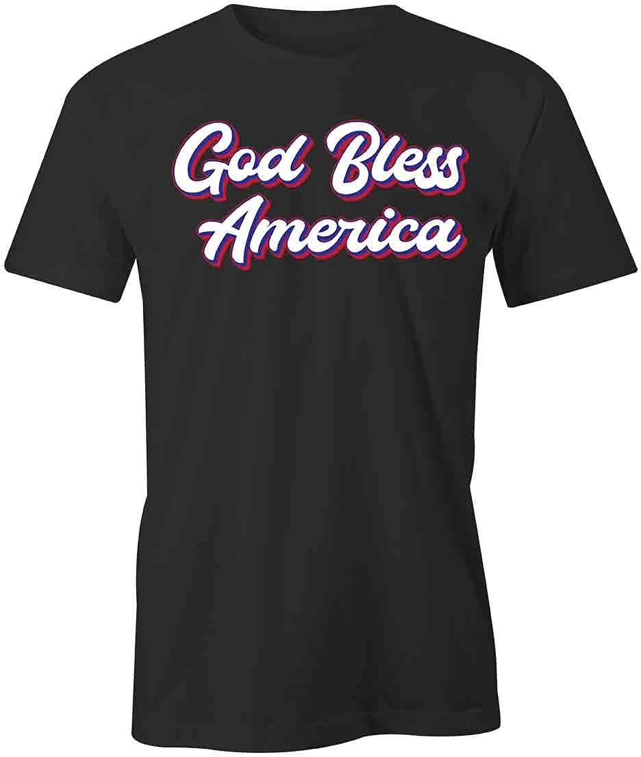 God Bless America Patriotic T-Shirt - Black Graphic Printed Tee for Men & Women | Perfect for 4th of July, Veterans Day & Political Events