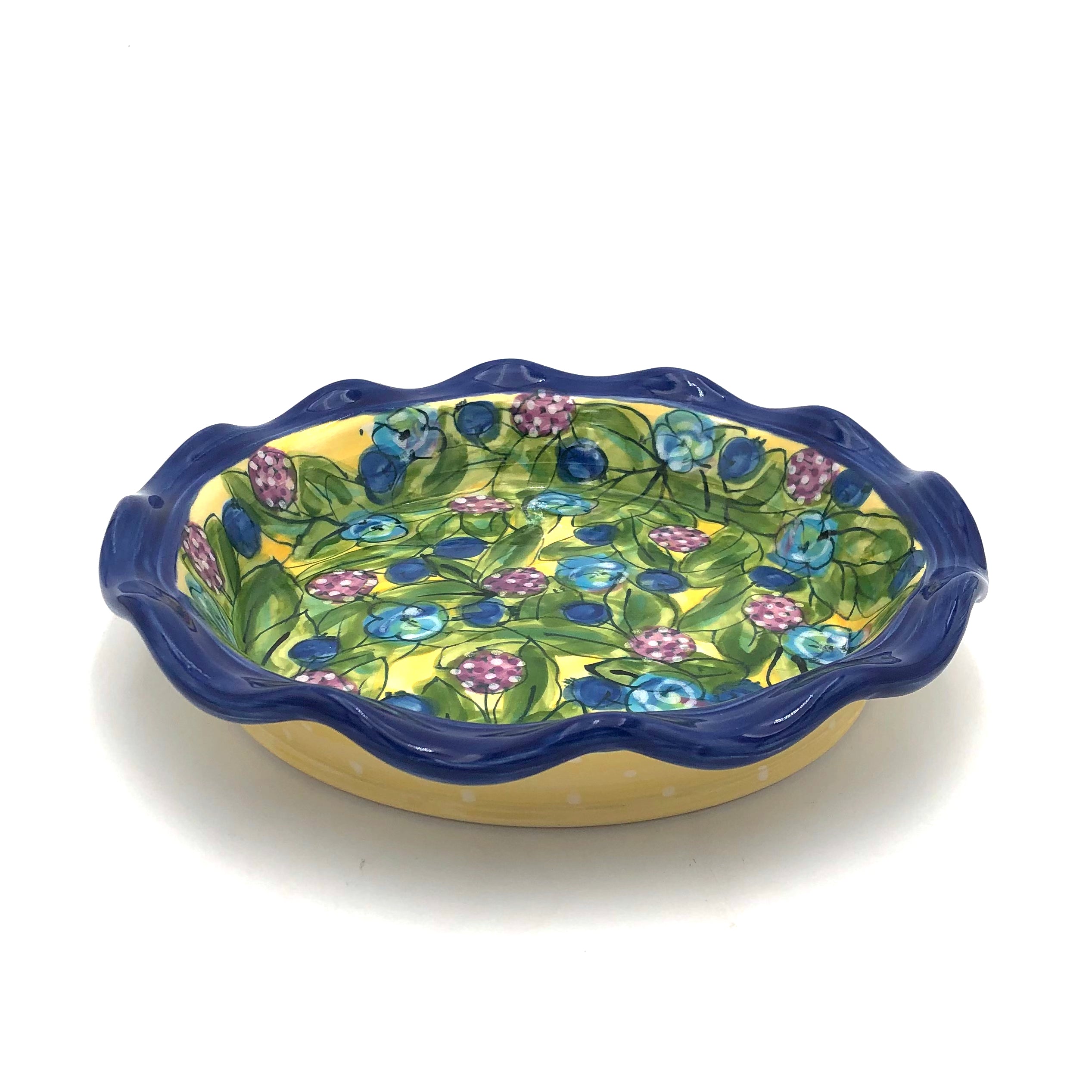 Susan & Peter Stark Yellow Pie Dish - 9 Inch Ceramic Baking Pan for Apple, Pumpkin & Fruit Pies - Perfect for Thanksgiving, Christmas & Holiday Baking