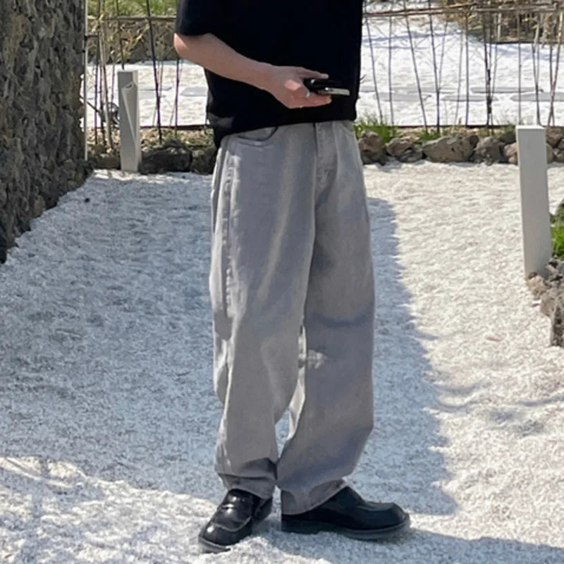 Vintage American Style Men's Wide Leg Jeans - Casual Loose Straight Denim Pants for Men | Trendy Fashion for Everyday Wear, Street Style & Retro Outfits