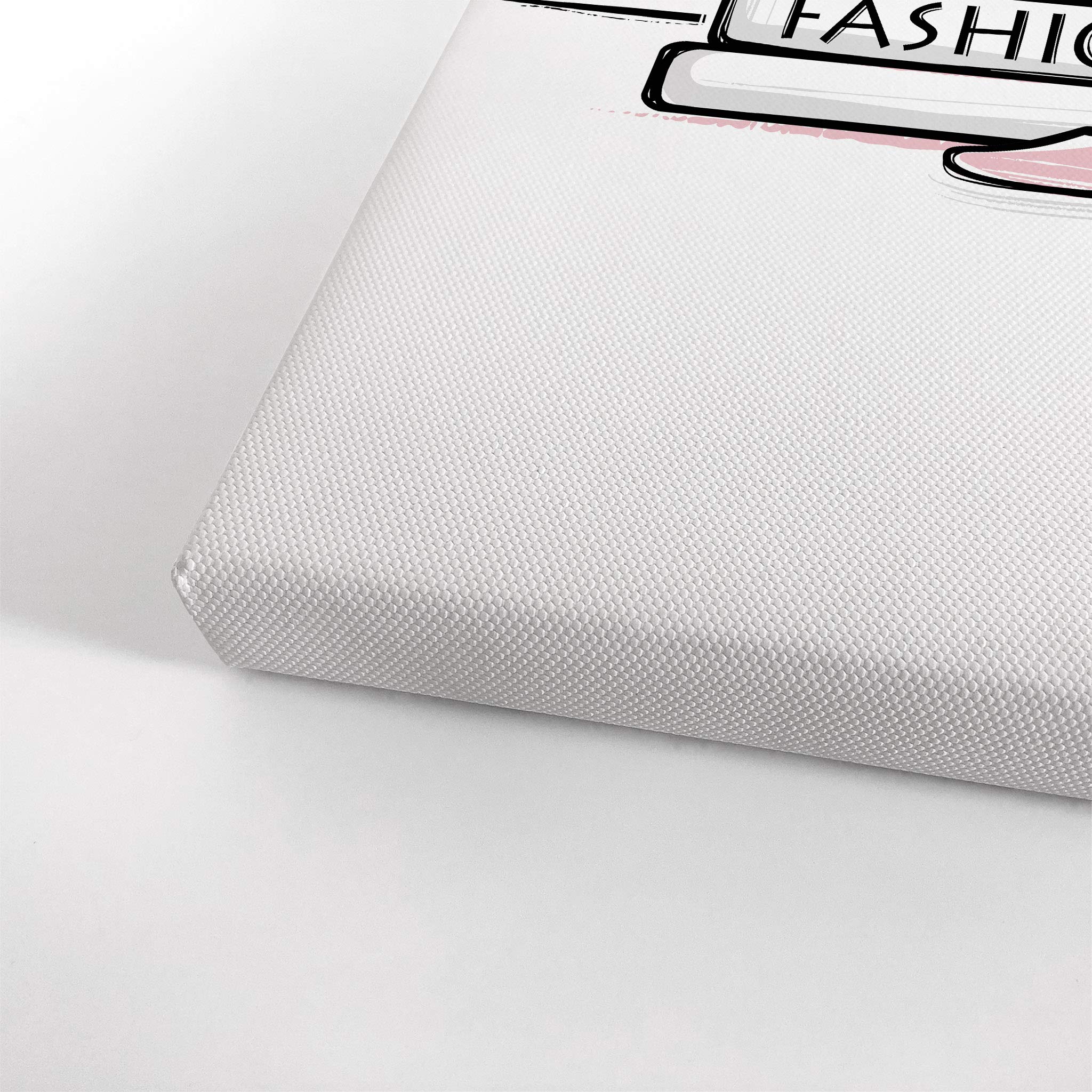 Glam Fashion Canvas Wall Art Set - Pink, Black & White Women, Books, Bag & High Heels Print (2 Pieces, 22x15 Inches) | Ready to Hang Office, Bathroom, Dorm, Bedroom & Living Room Decor | Perfect for Women's Spaces & Fashion Lovers