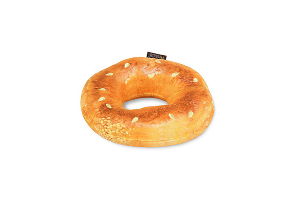 P.L.A.Y. Montreal Munchies Squeaky Plush Dog Toys - Fun Chewable Montreal Bagel Design for Small & Medium Dogs - Perfect for Playtime, Training & Teething Relief
